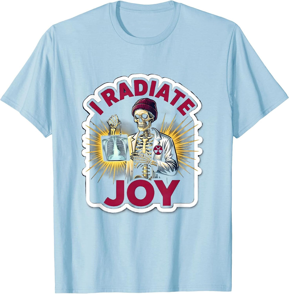 Men's I Radiate Joy Funny Radiology Tech Rad Tech Humor T-Shirt - Baby Blue