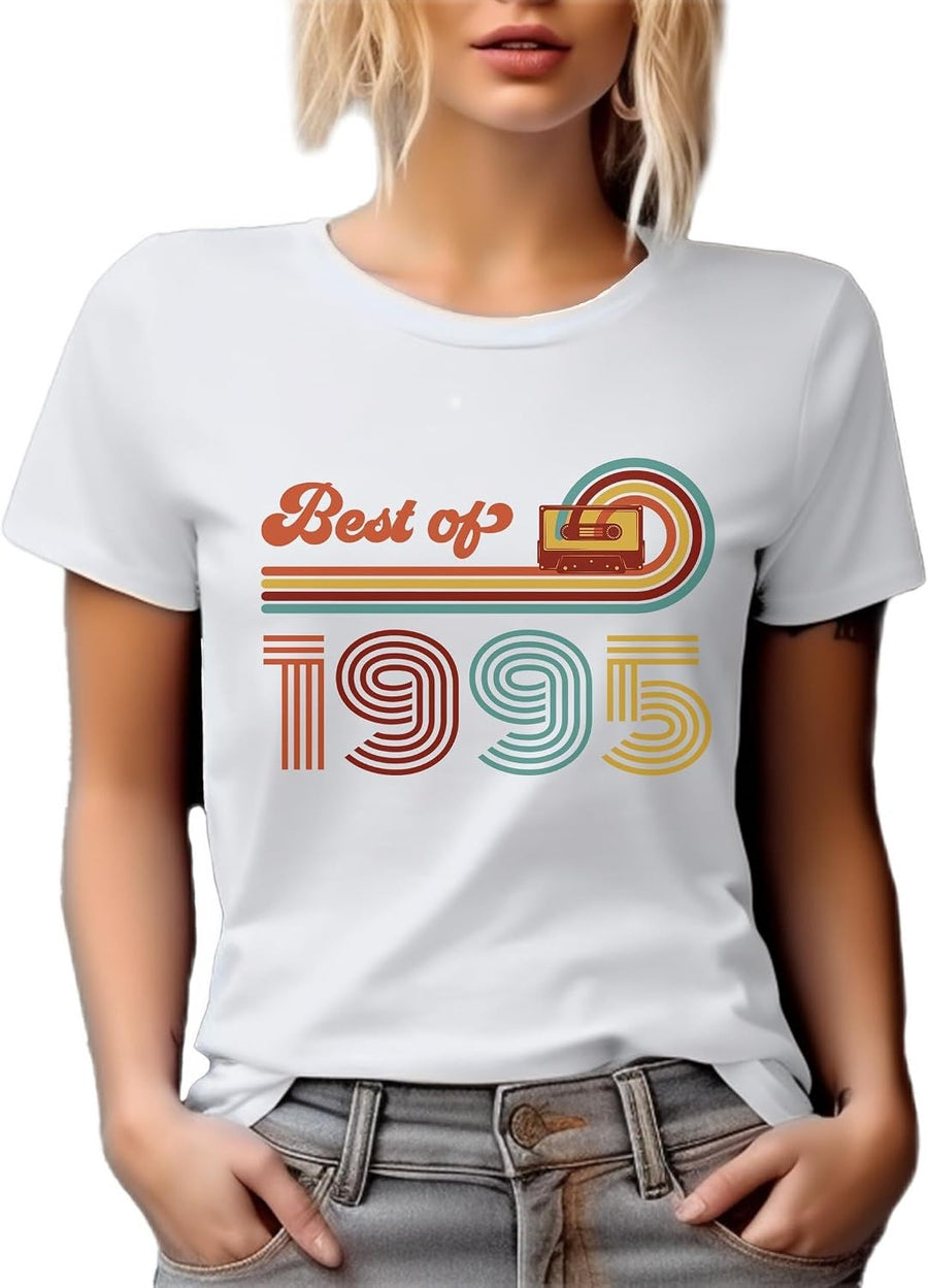 Vintage Best of 1995 feat. Cassette Tape White Graphic Tshirt - White