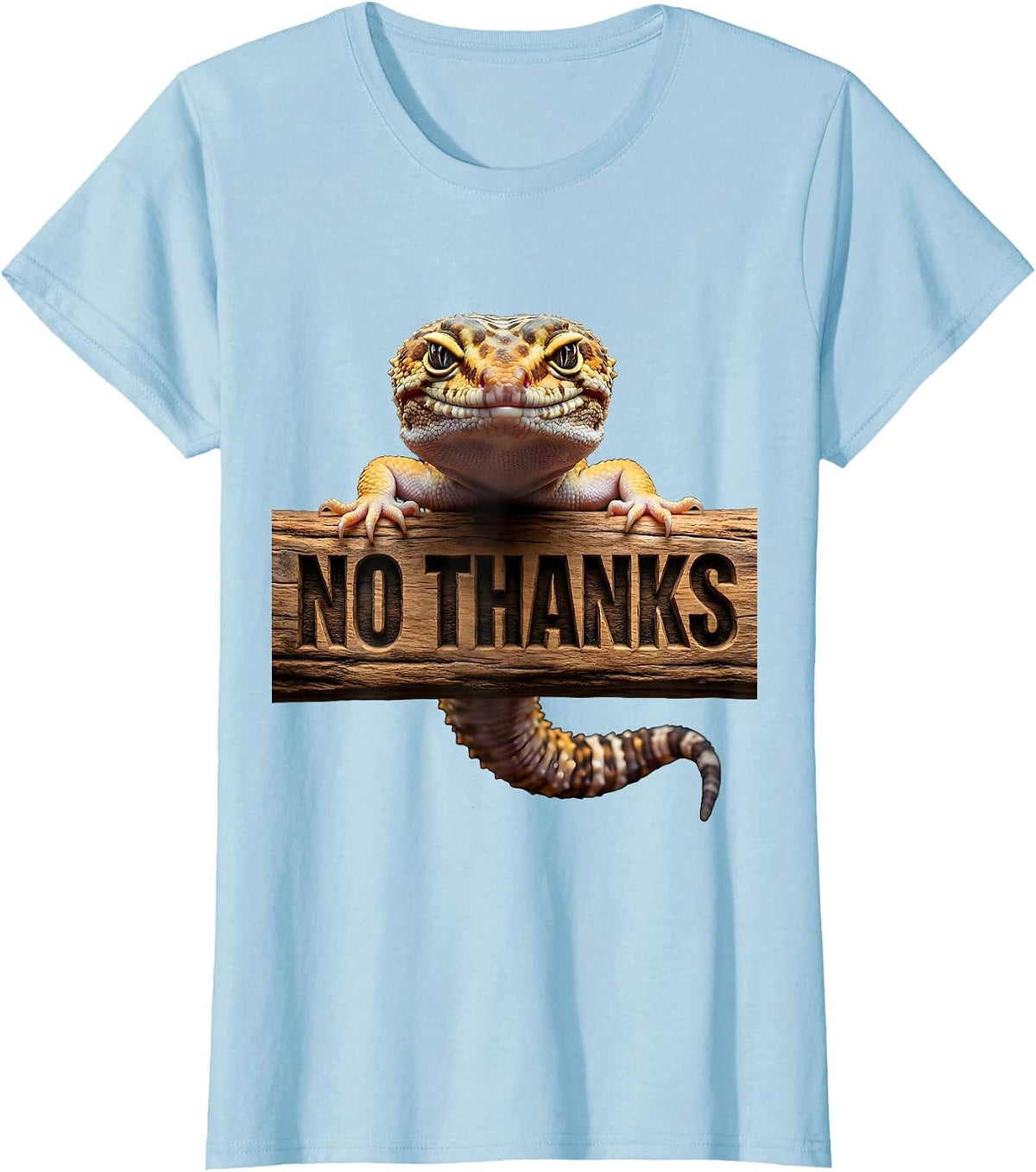 No Thanks Funny Leopard Gecko Reptile Lover Gift T-Shirt - Baby Blue