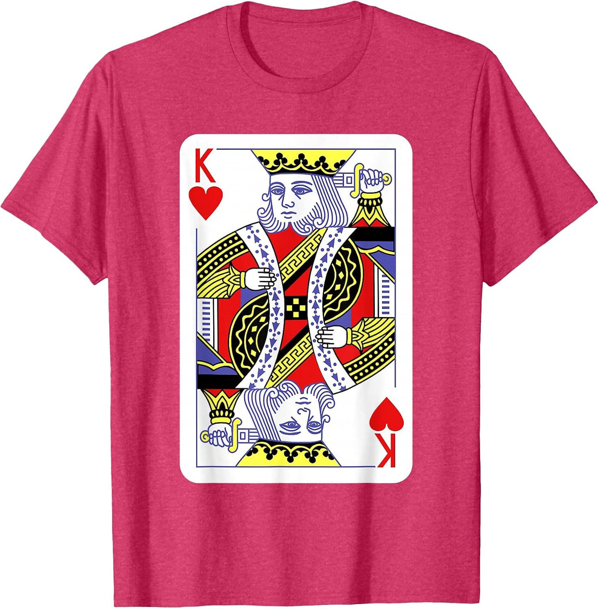 King of Hearts Playing Cards Halloween Costume Casino Easy T-Shirt - Red Heather