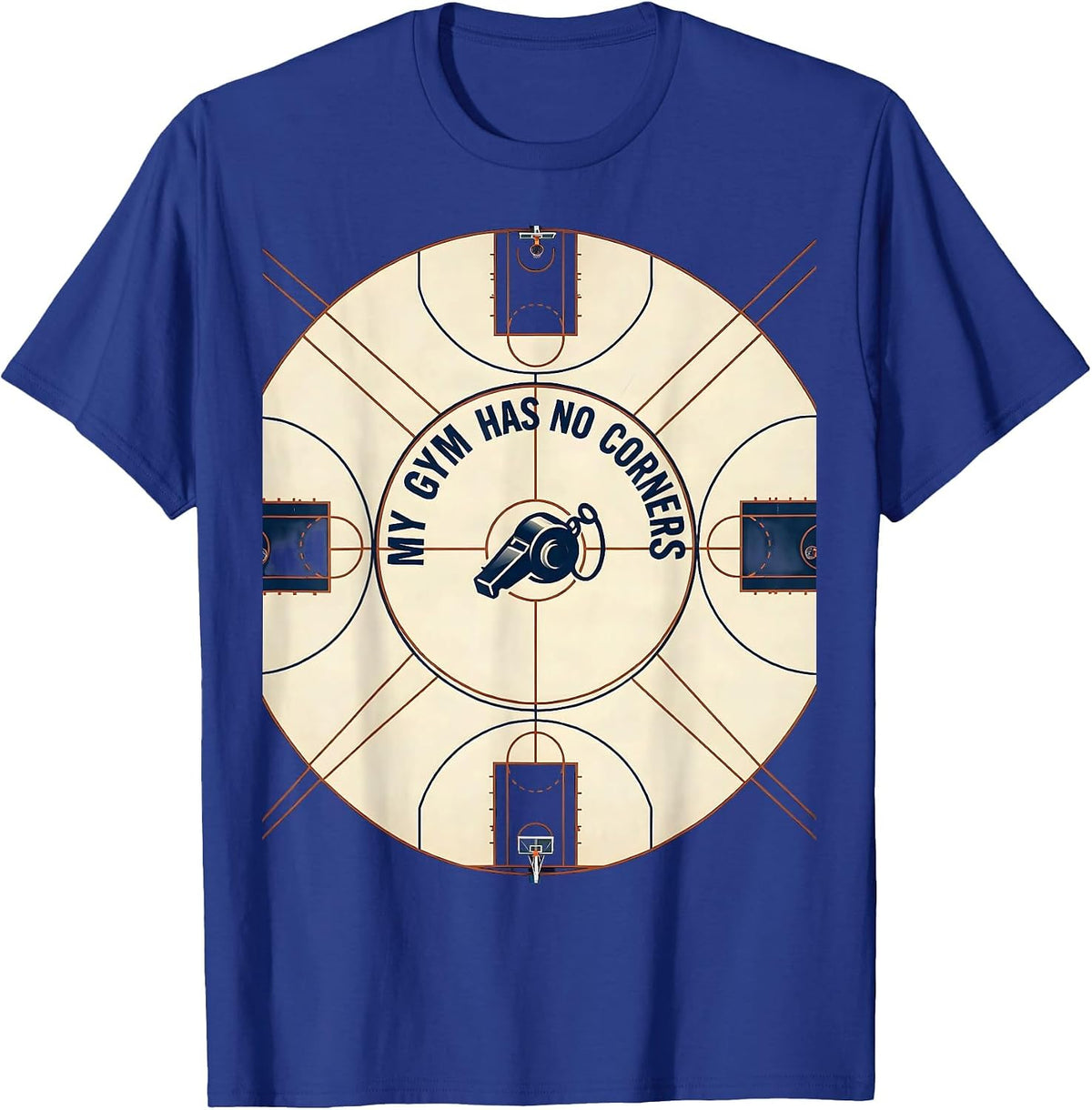 My Gym Has No Corners Playful PE Teacher Back To School T-Shirt - Royal Blue