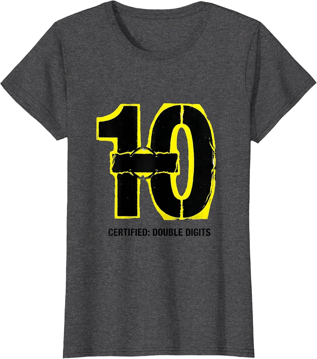 Women's Certified: Double Digits 10th Birthday Ten Year Old Kids T-Shirt - Dark Heather Grey