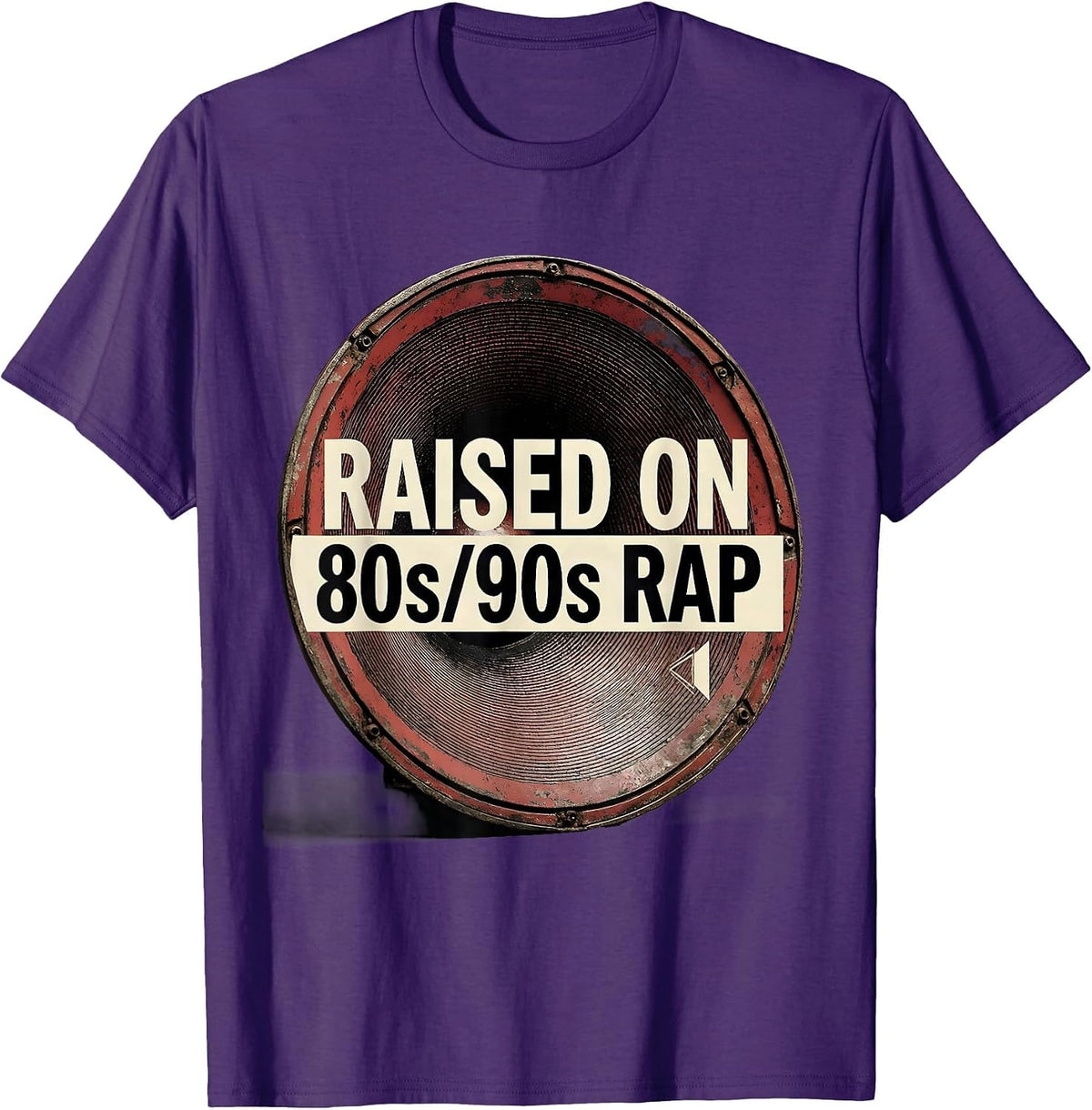 Men's Raised On 80s/90s Rap Retro Hip Hop Old School Nostalgia T-Shirt - Purple