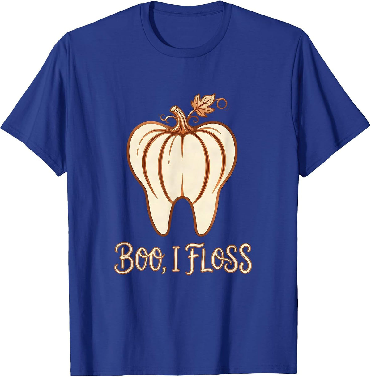 Boo I Floss Funny Dental Hygienist Boho Halloween Tooth T-Shirt - Royal Blue