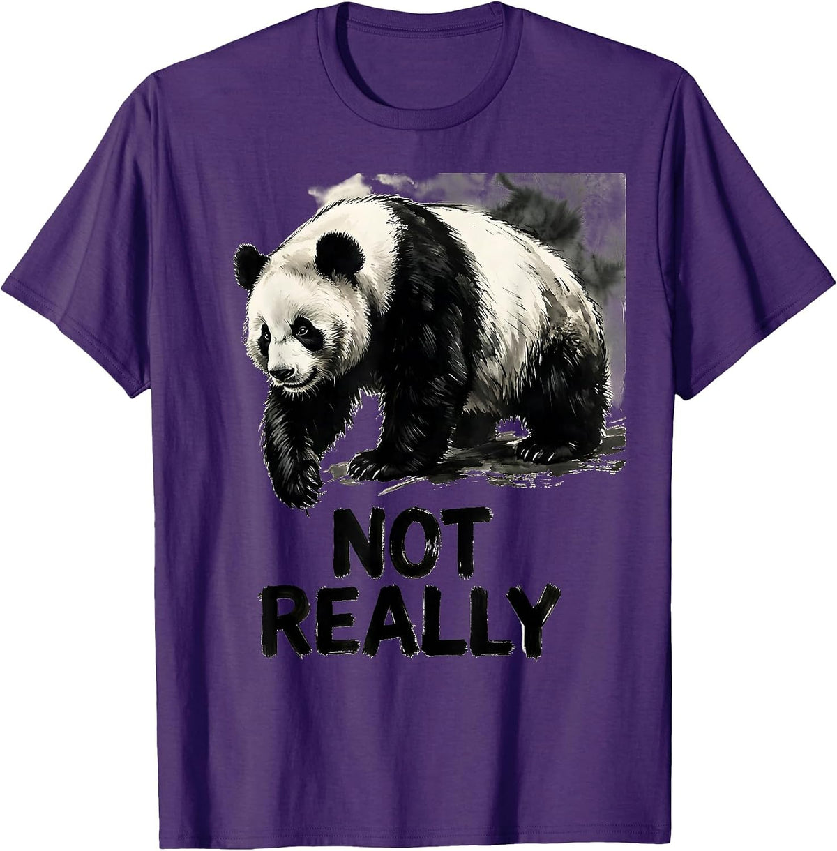 Not Really Funny Panda Bear Cute Animal Humor Kawaii T-Shirt - Purple