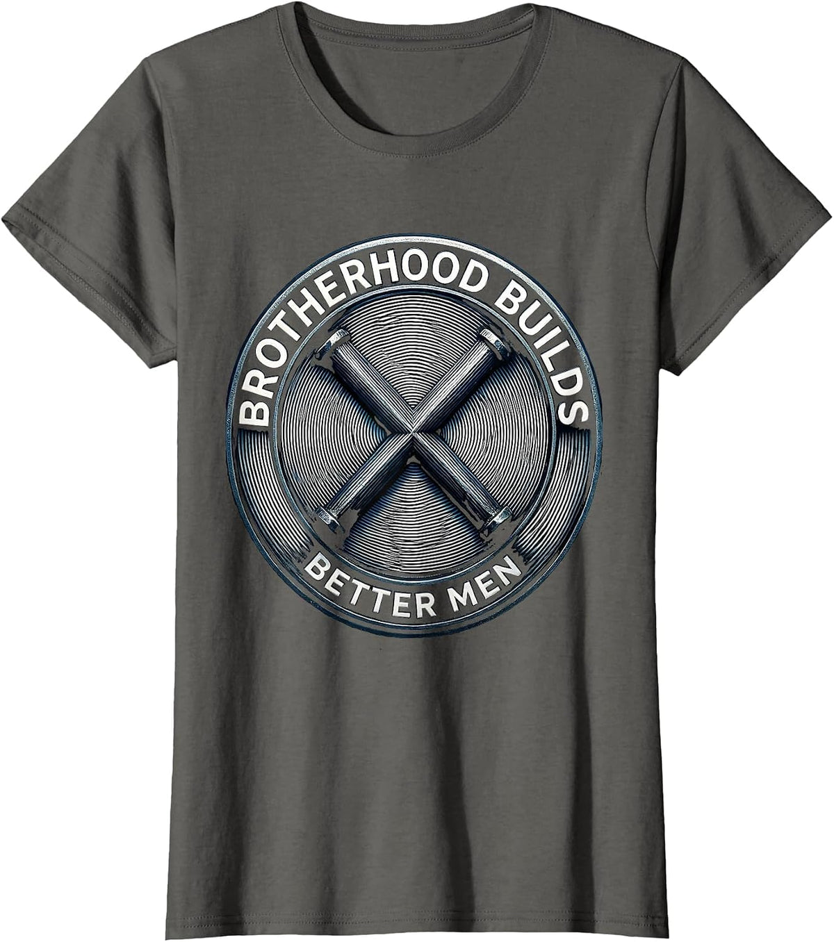 Women's Brotherhood Builds Better Men Iron Sharpens Iron T-Shirt - Asphalt Grey