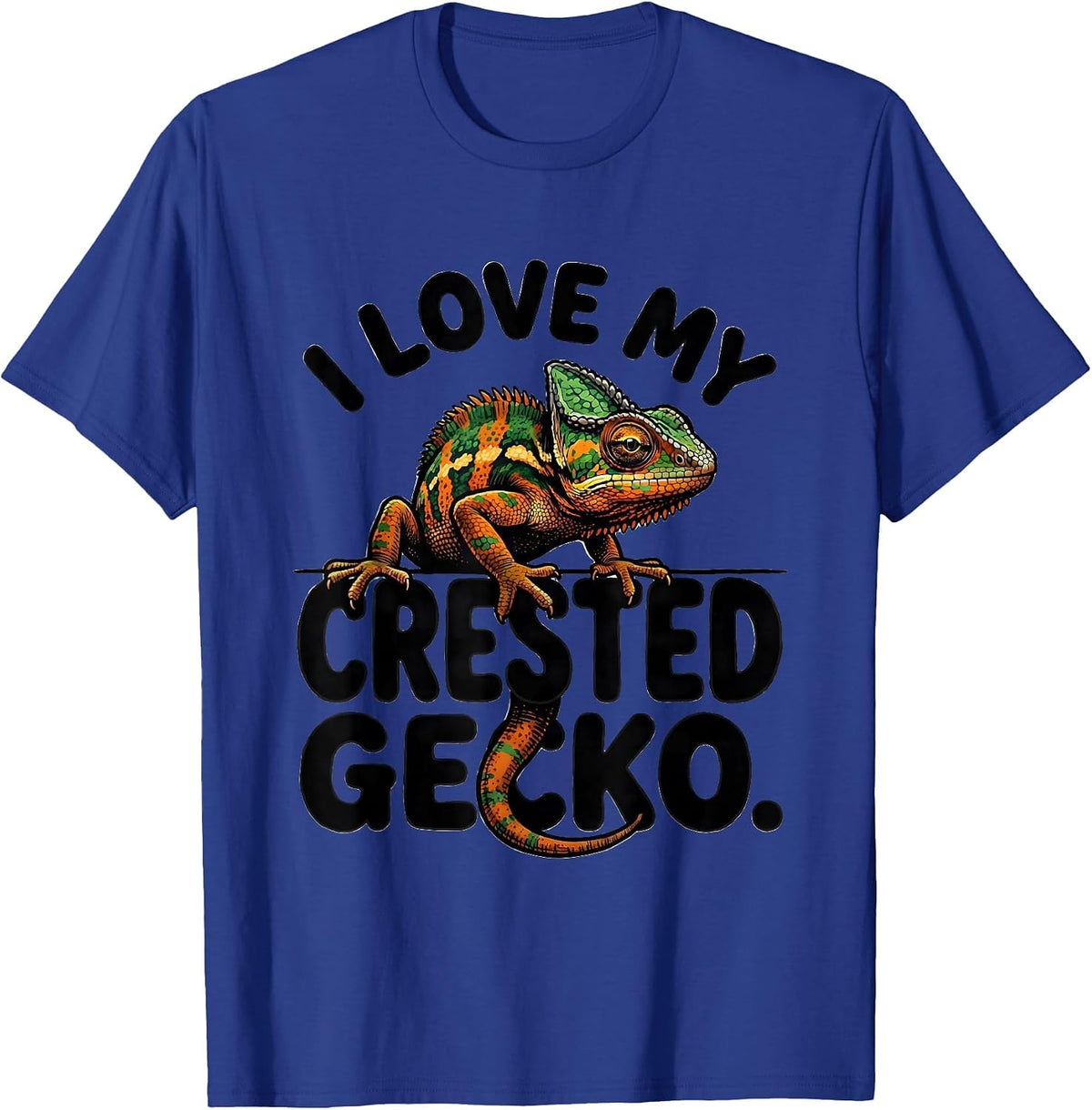 Men's I Love My Crested Gecko Reptile Lover Pet Owner Gift T-Shirt - Royal Blue