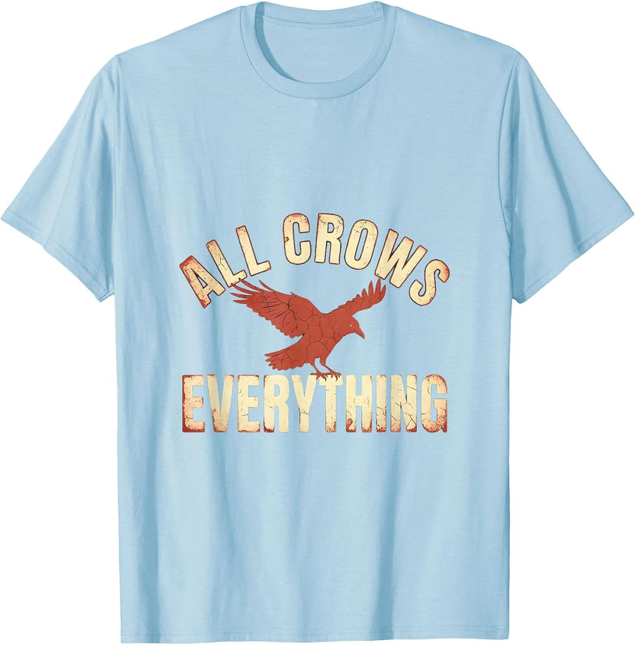 Men's All Crows Everything Crow Lover Graphic Design T-Shirt - Baby Blue
