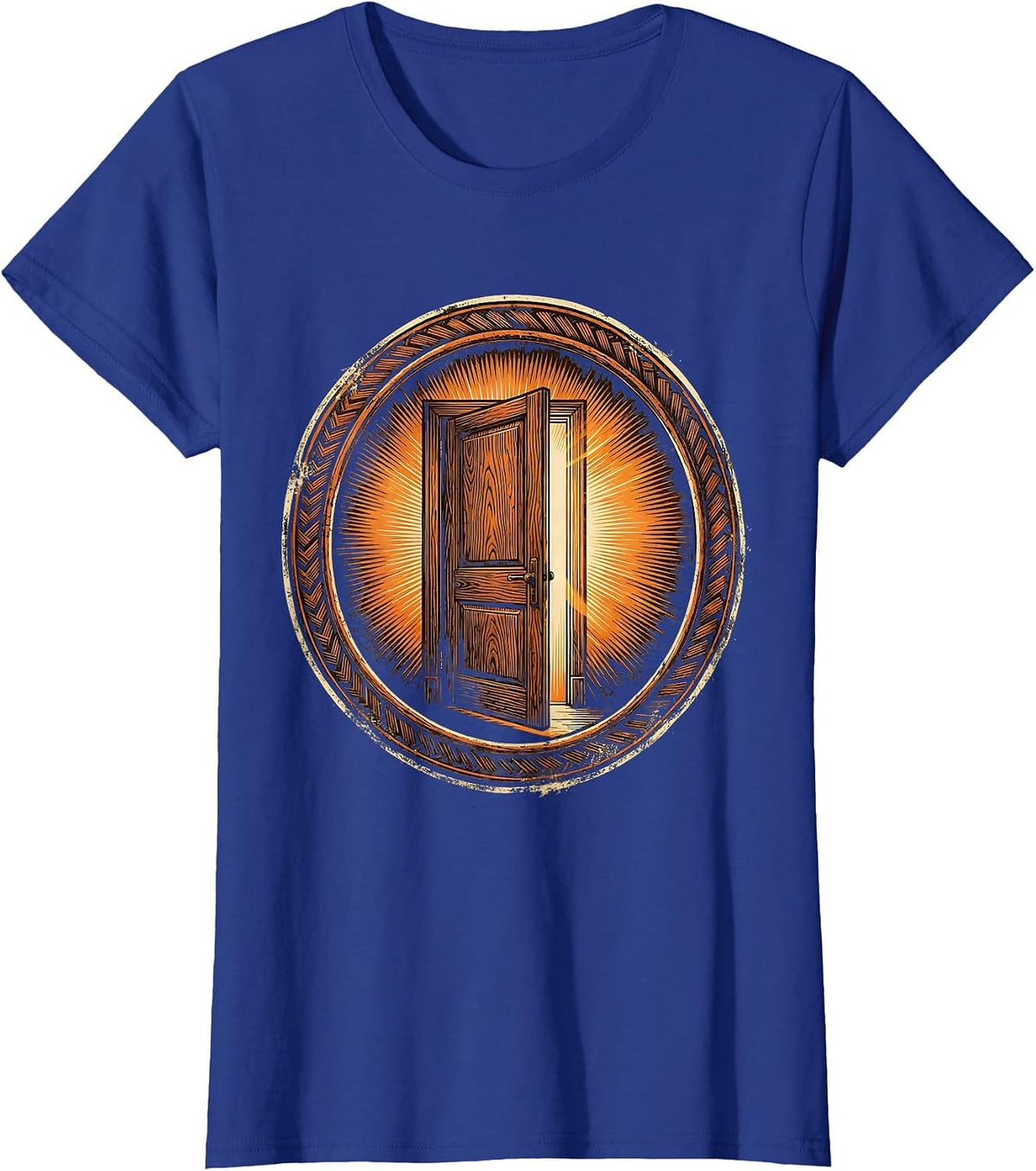 Women's Social Worker Open Door Warm Light Graphic T-Shirt - Royal Blue