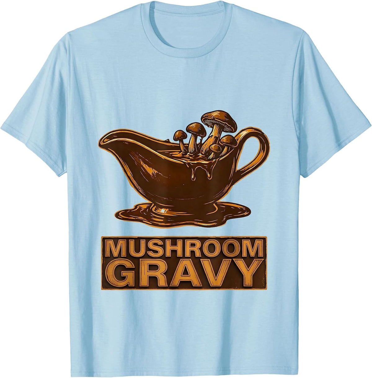 Men's Mushroom Gravy Bootleg 90's Rap Rock Vintage Funny T-Shirt - Baby Blue