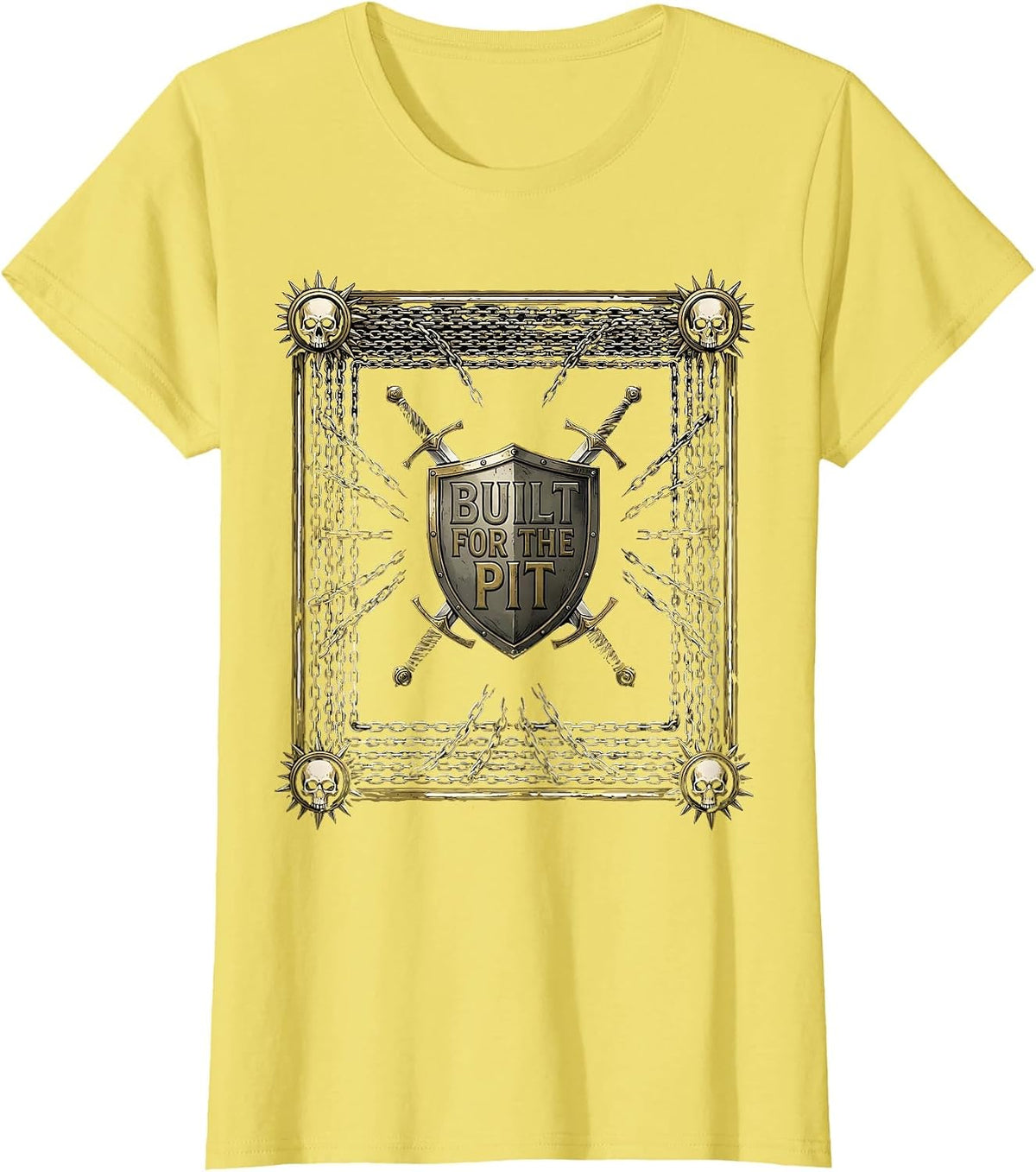 Built for the Pit Metal Music Graphic Design T-Shirt - Lemon Yellow