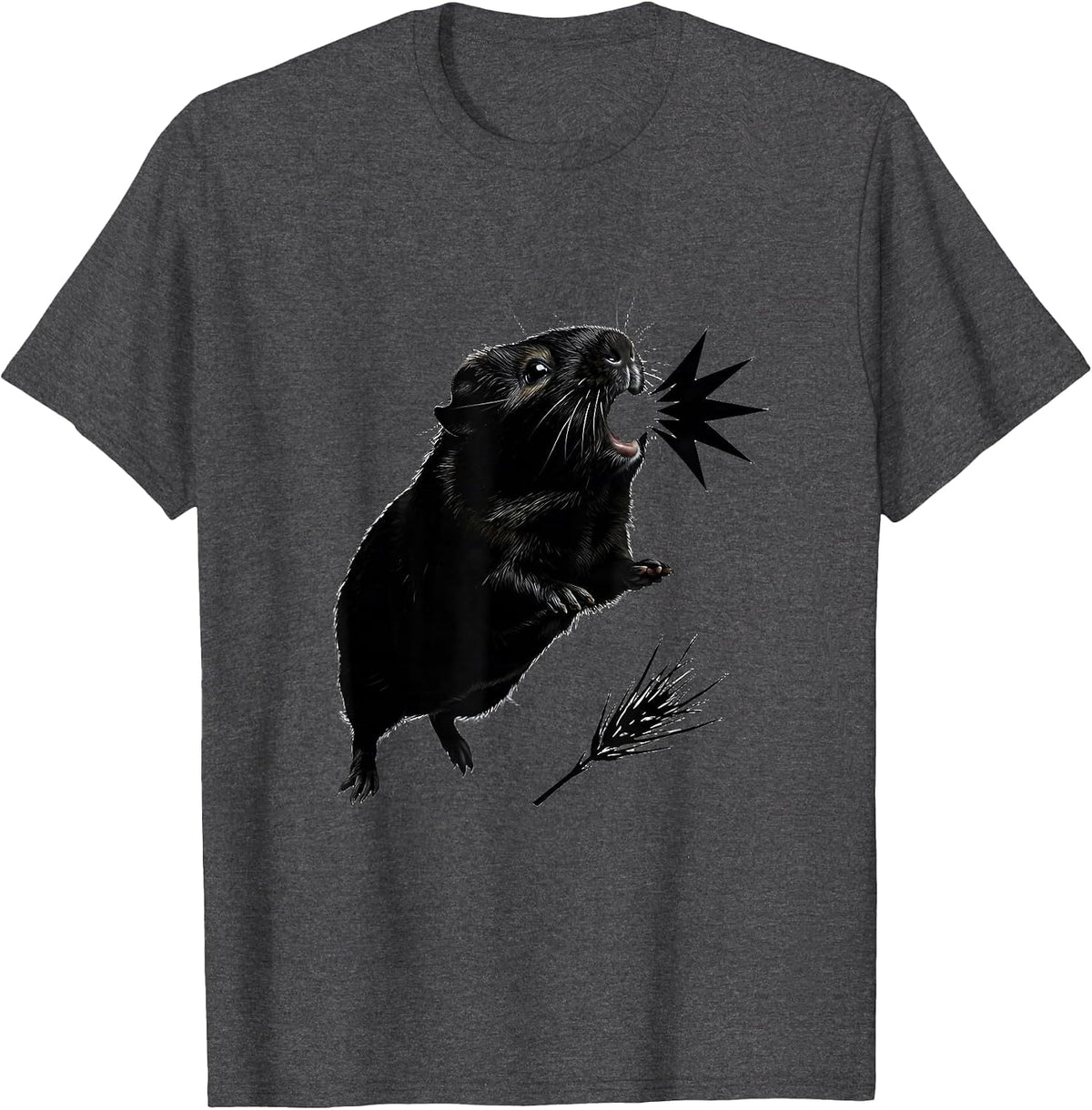 Men's Guinea Pig Leap Cute Cartoon Pig Lover Humor T-Shirt - Dark Heather Grey