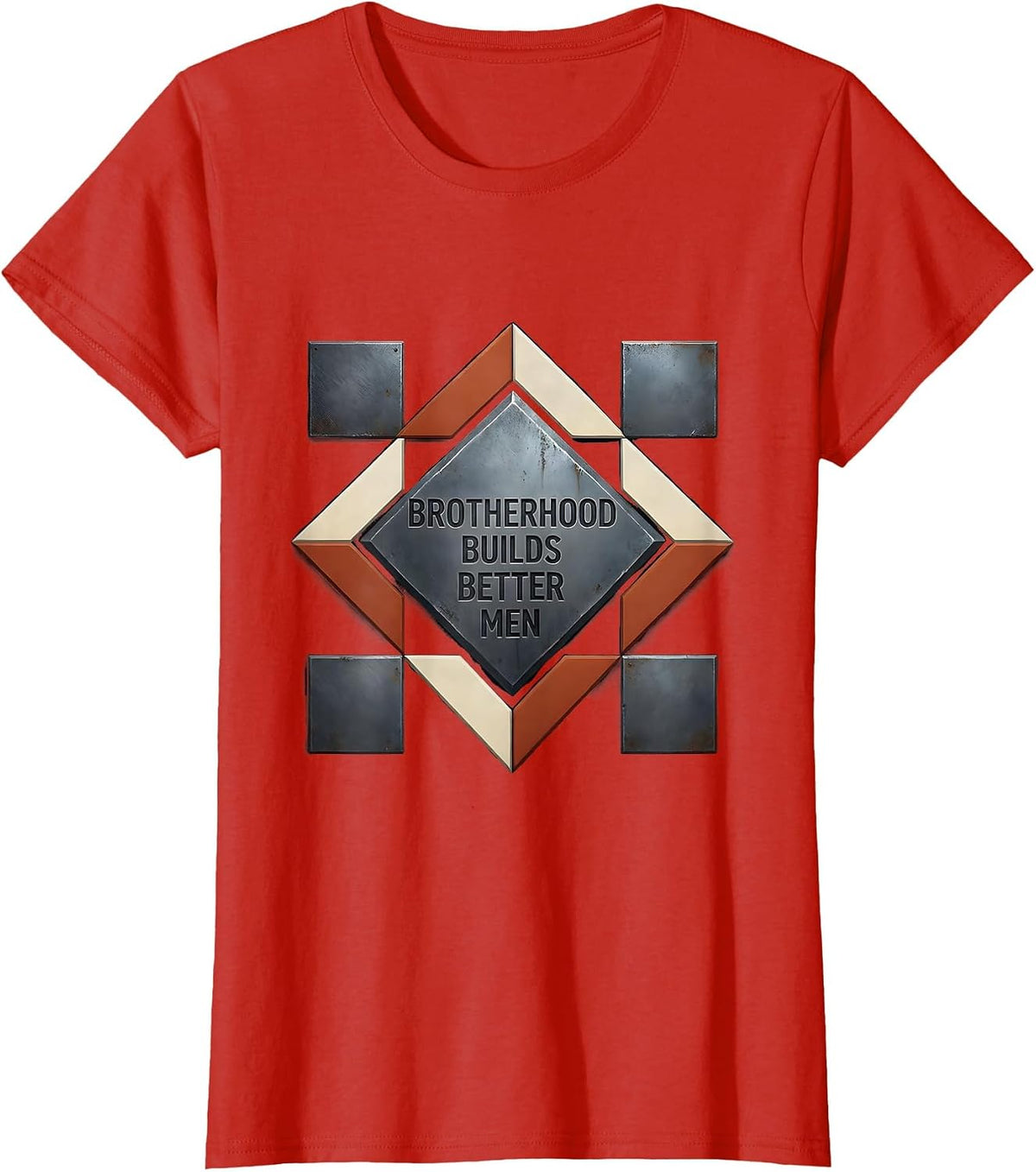 Women's Brotherhood Builds Better Men Iron Sharpens Iron T-Shirt - Red