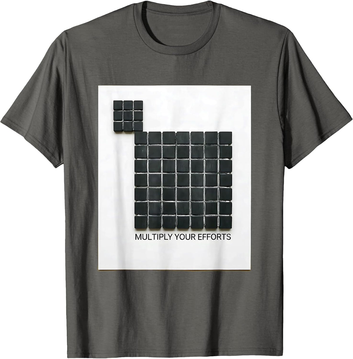 Multiply Your Efforts Funny Math Teacher Nerd Pun Humor T-Shirt - Asphalt Grey