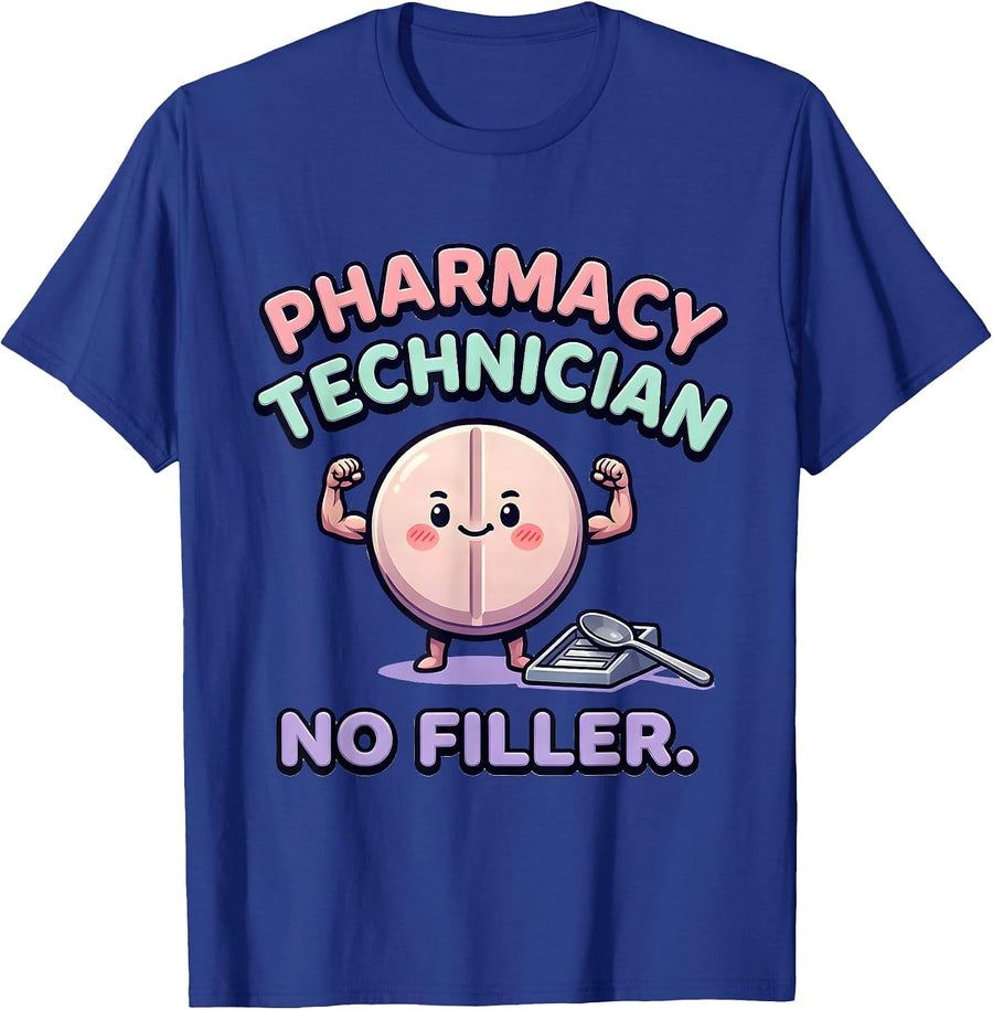 Pharmacy Technician No Filler Cute Kawaii Pharmacy Squad T-Shirt - Royal Blue