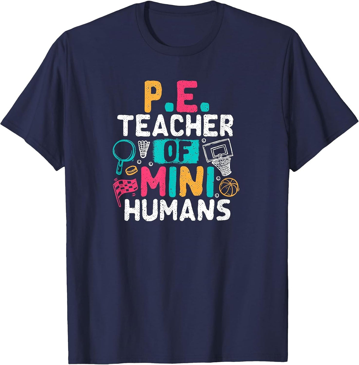 PE Teacher Back to School Physical Education Gym Teachers T-Shirt - Navy Blue