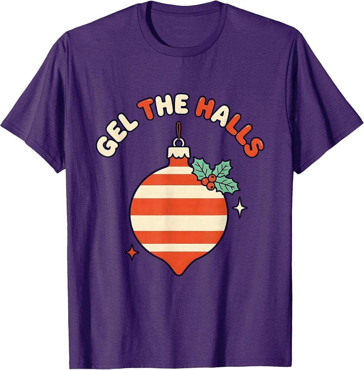 Gel The Halls Funny Sonographer Ultrasound Tech Christmas T-Shirt - Purple