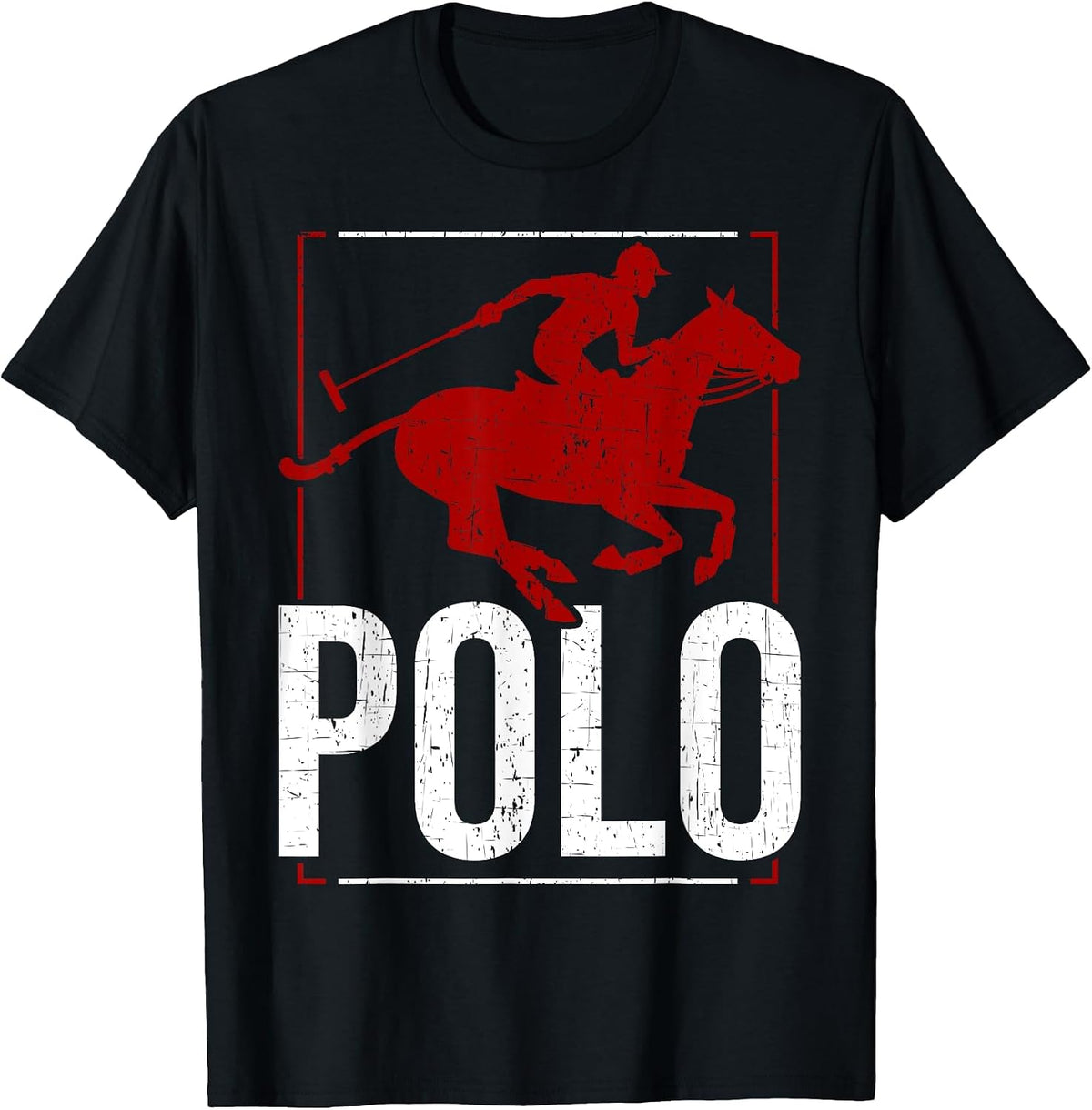 Polo Athletes Polo Player Horse Riding Equestrian Horseback T-Shirt - Black