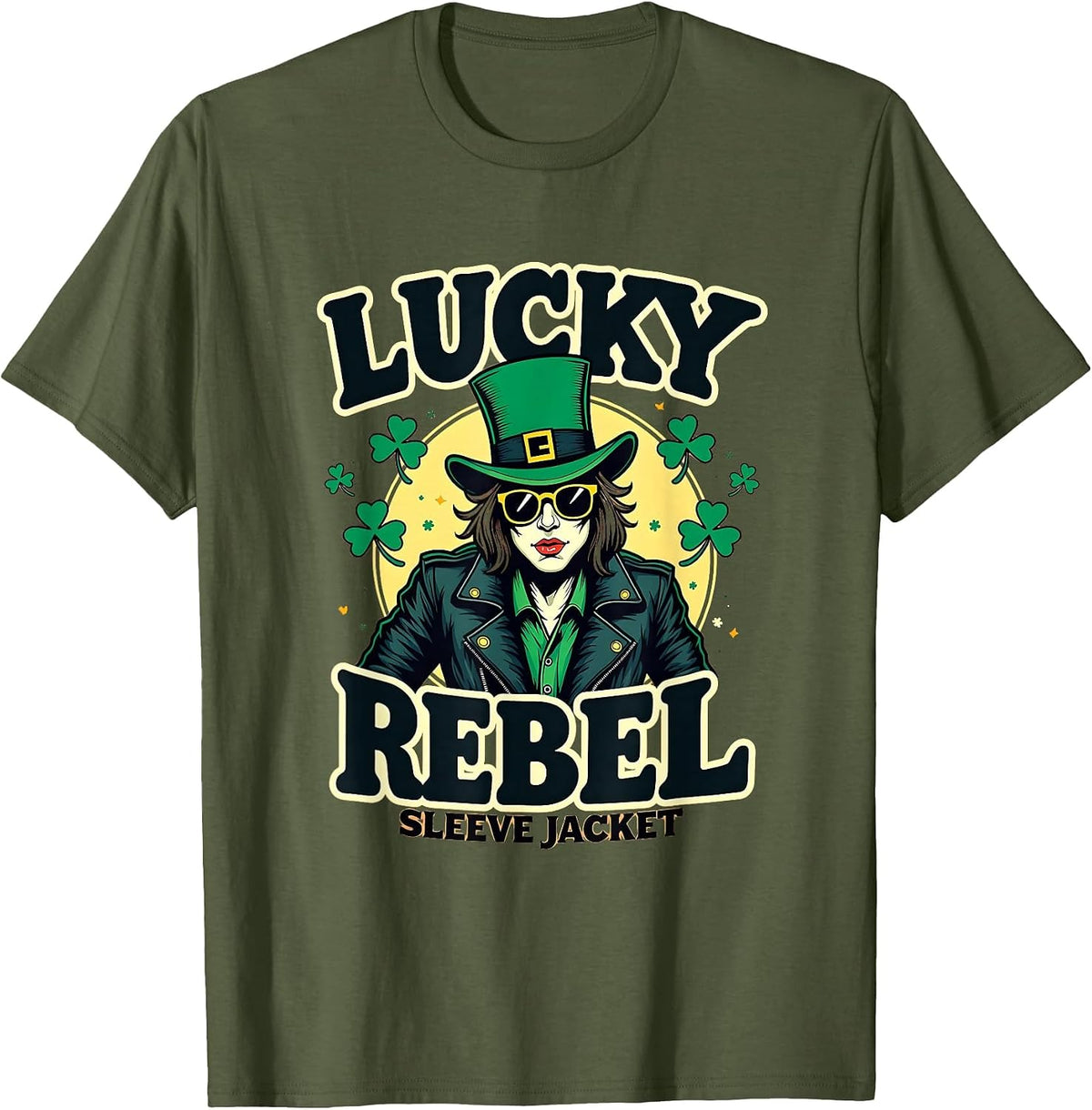 Lucky Rebel St Patricks Day Women's Design T-Shirt - Olive Green