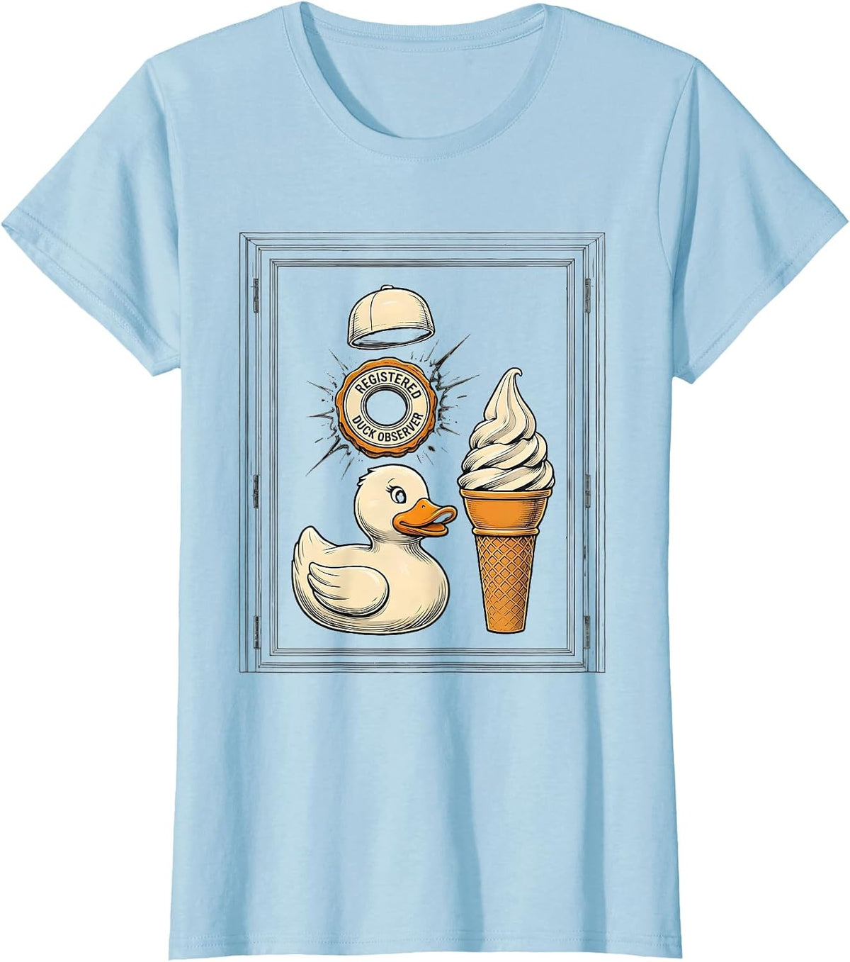 Registered Duck Observer Funny Cruise Duck Hunting Free Ice T-Shirt - Baby Blue