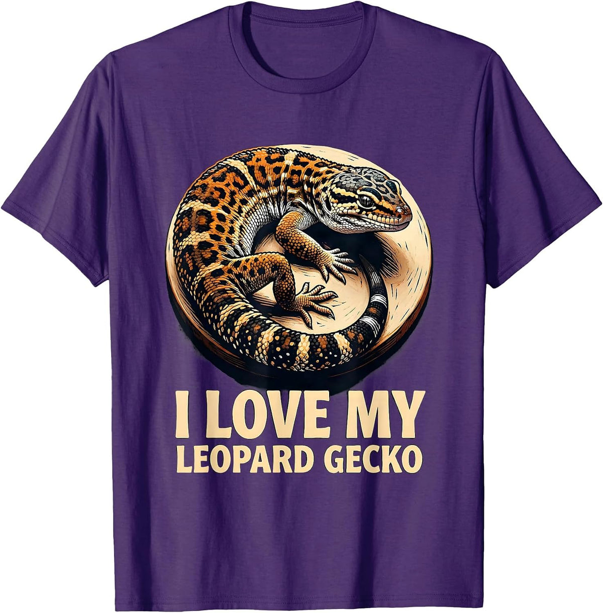I Love My Leopard Gecko Cute Reptile Leopard Gecko Lover T-Shirt - Purple