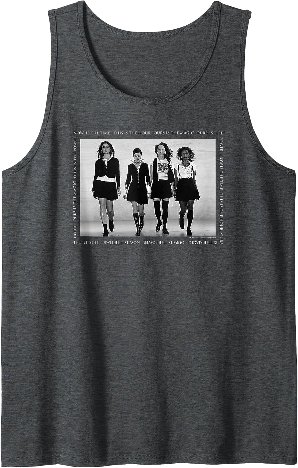 The Craft Now is The Time Square Text Photo 90's Witch Movie Tank Top - Dark Heather Grey