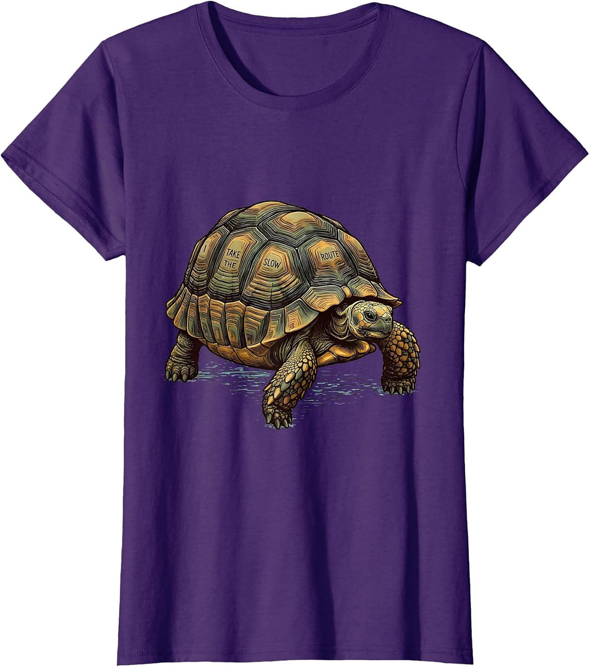 Women's I Take The Slow Route Funny Tortoise Lover Pet Humor T-Shirt - Purple