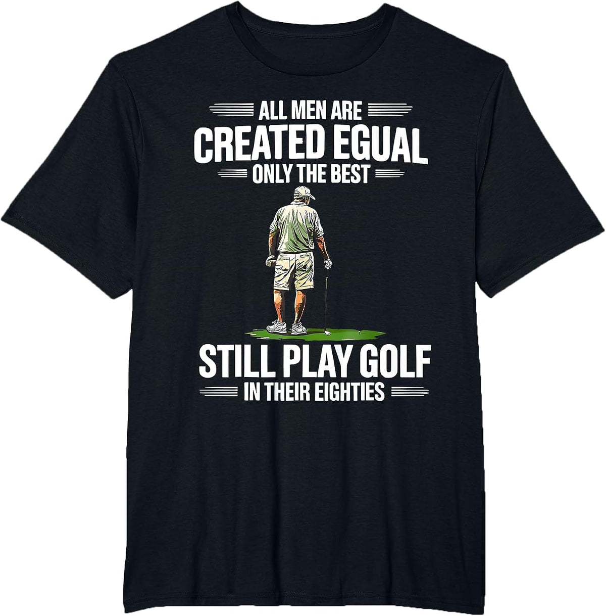 Best Men Play Golf Eighties Golfer Golfing Funny T-Shirt - Black