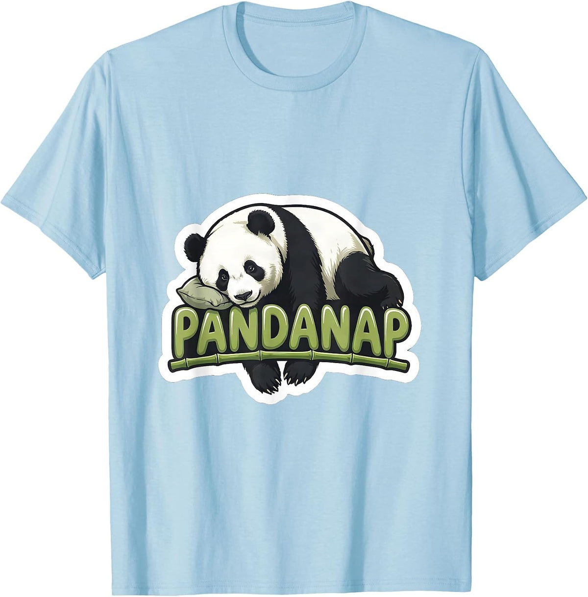 Men's Pandanap Cute Sleeping Panda Animal Lover Sleep T-Shirt - Baby Blue