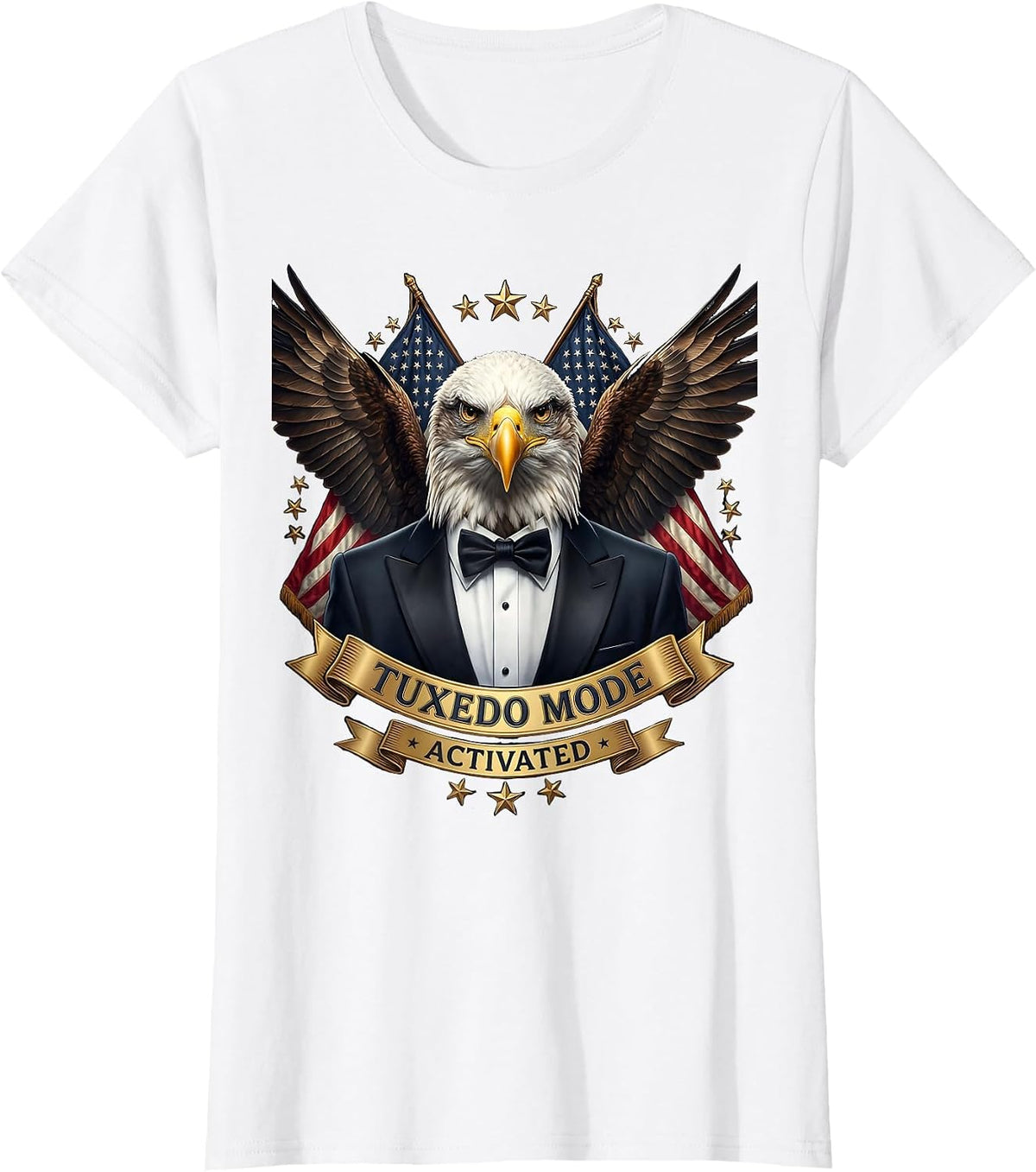 Tuxedo Mode Activated Formal Humor Design T-Shirt - White