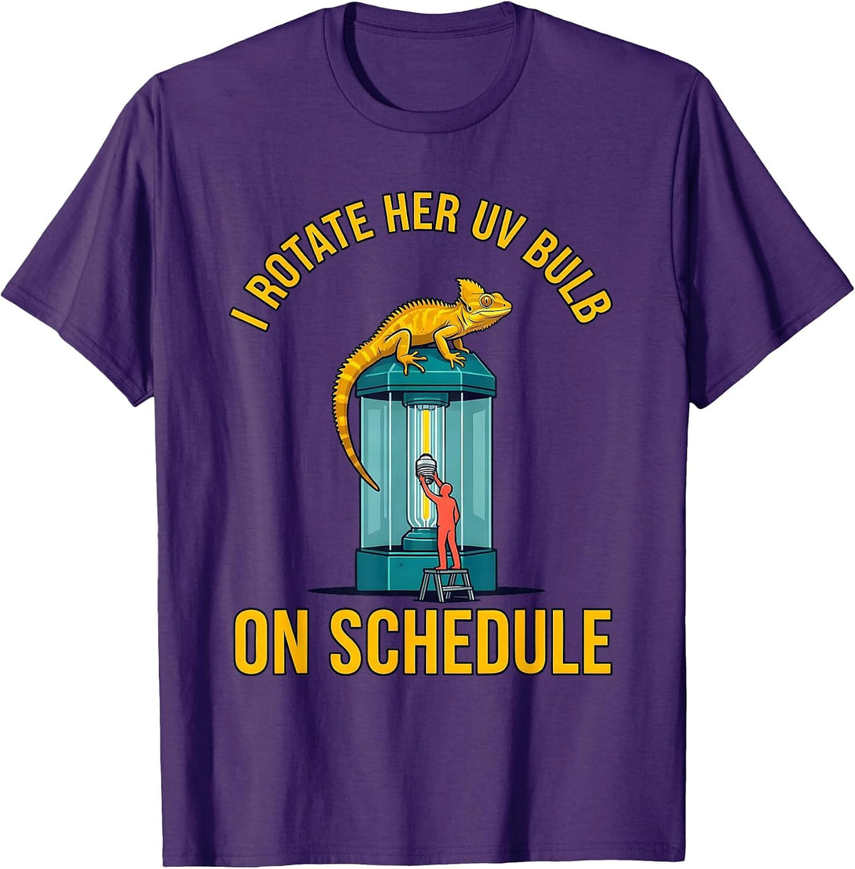 I Rotate Her UV Bulb On Schedule Funny Reptile Lover Gecko T-Shirt - Purple