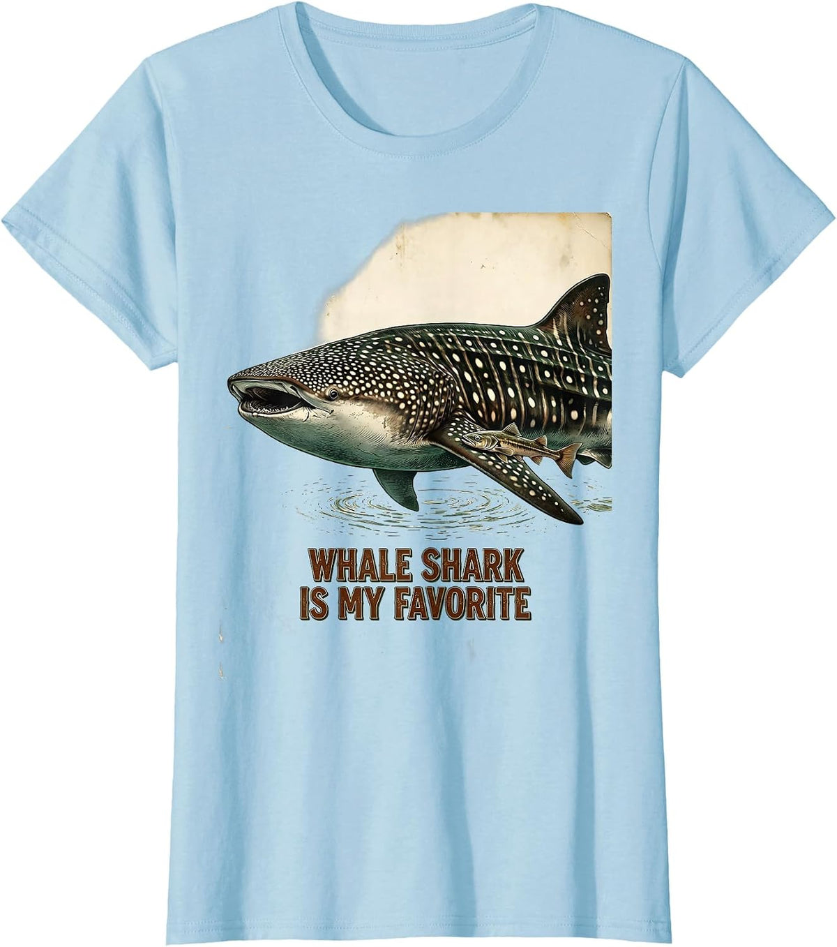 Women's Whale Shark Is My Favorite Vintage Ocean Animal Lover Marine T-Shirt - Baby Blue