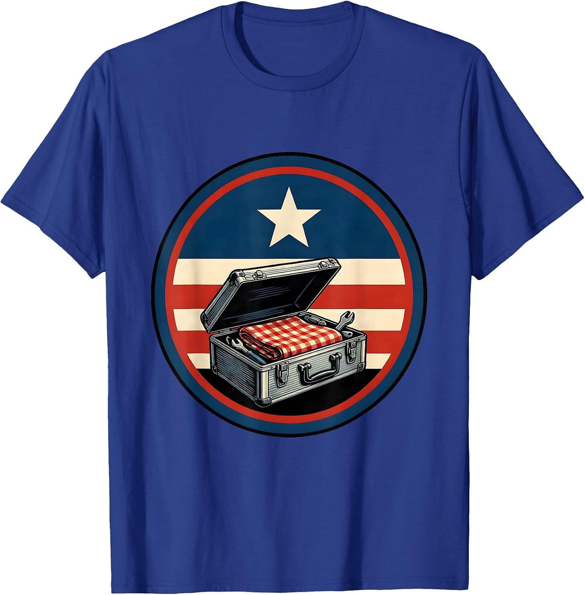 Sealed Badge Patriotic Americana Labor Day Gift T-Shirt - Royal Blue