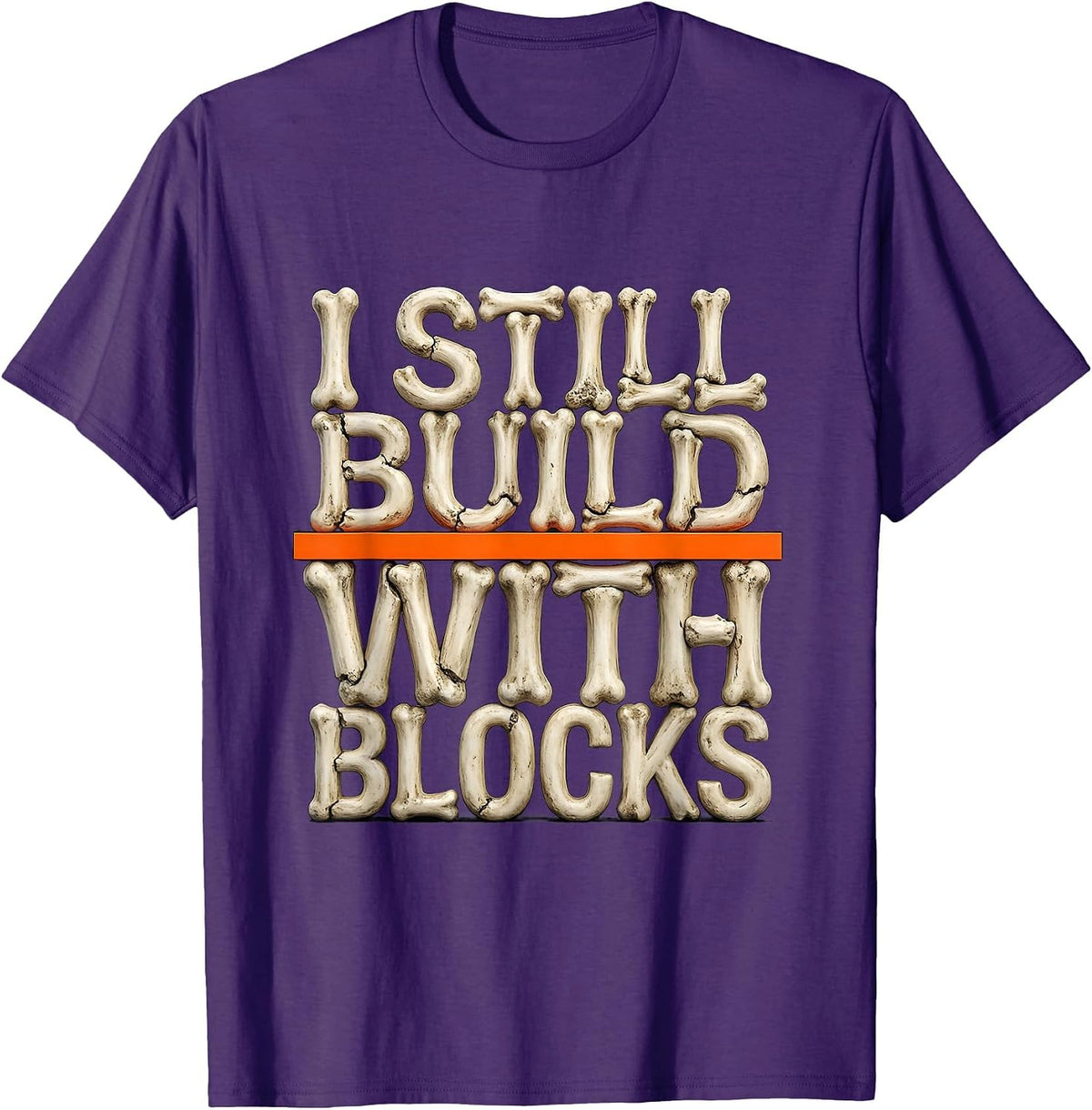 I Still Build With Blocks Mechanic Garage Humor Car Engine T-Shirt - Purple