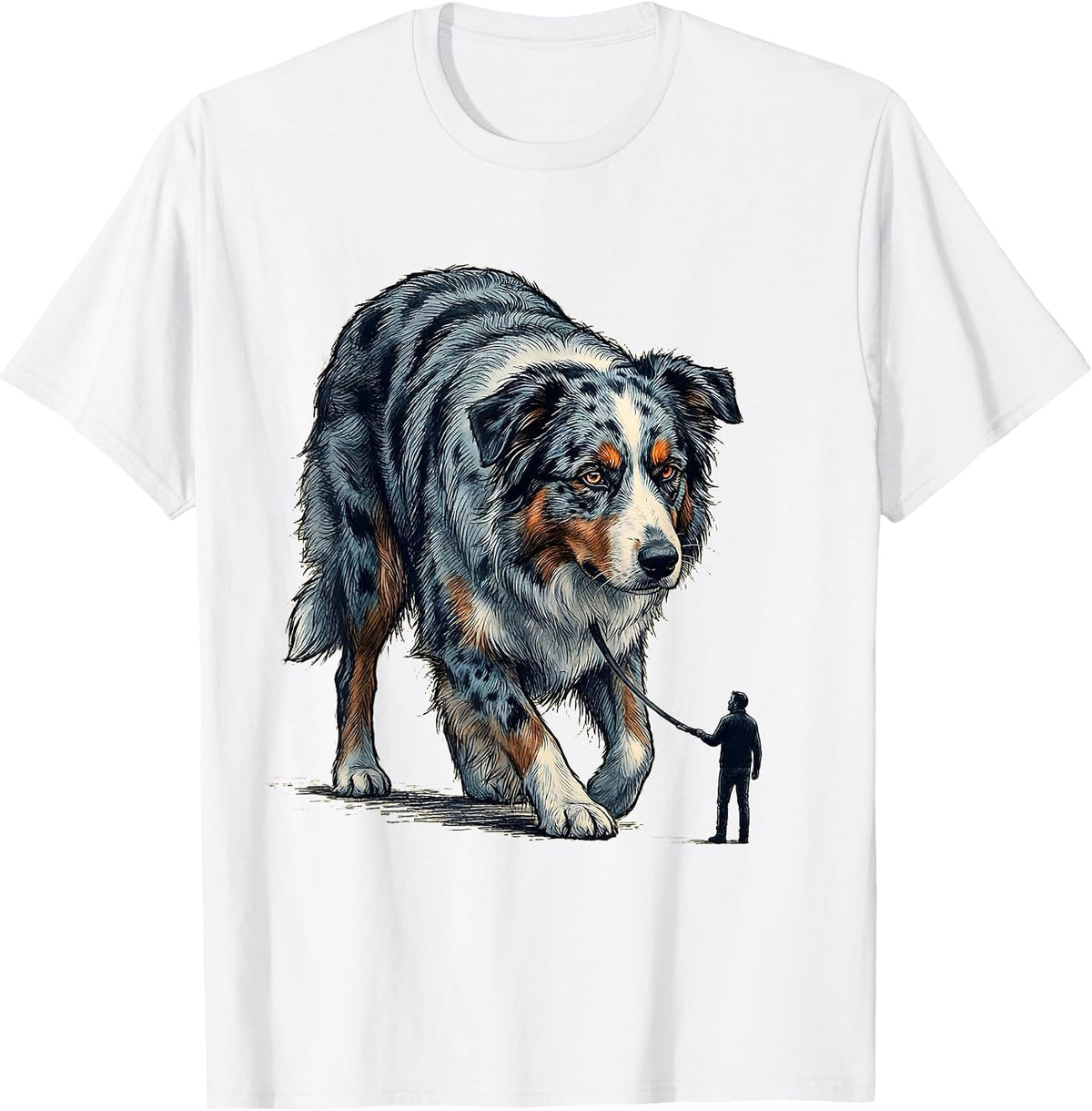 Men's Aussie Dog Owner Mini Australian Shepherd Humor T-Shirt - White