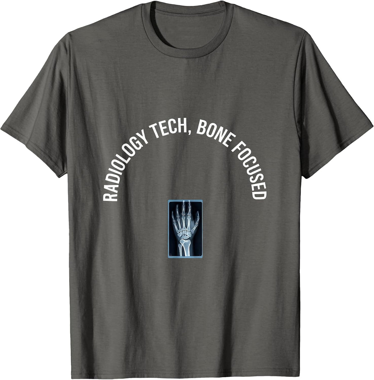 Men's Radiology Tech Bone Focused Minimalist X-Ray Tech Gift T-Shirt - Asphalt Grey