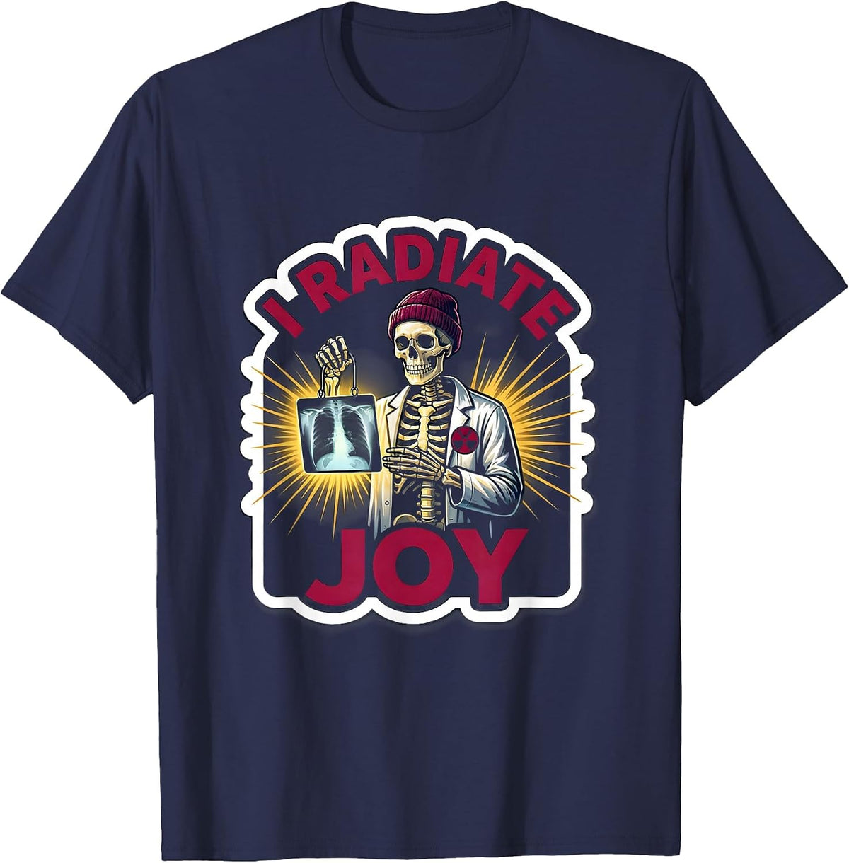 Men's I Radiate Joy Funny Radiology Tech Rad Tech Humor T-Shirt - Navy Blue