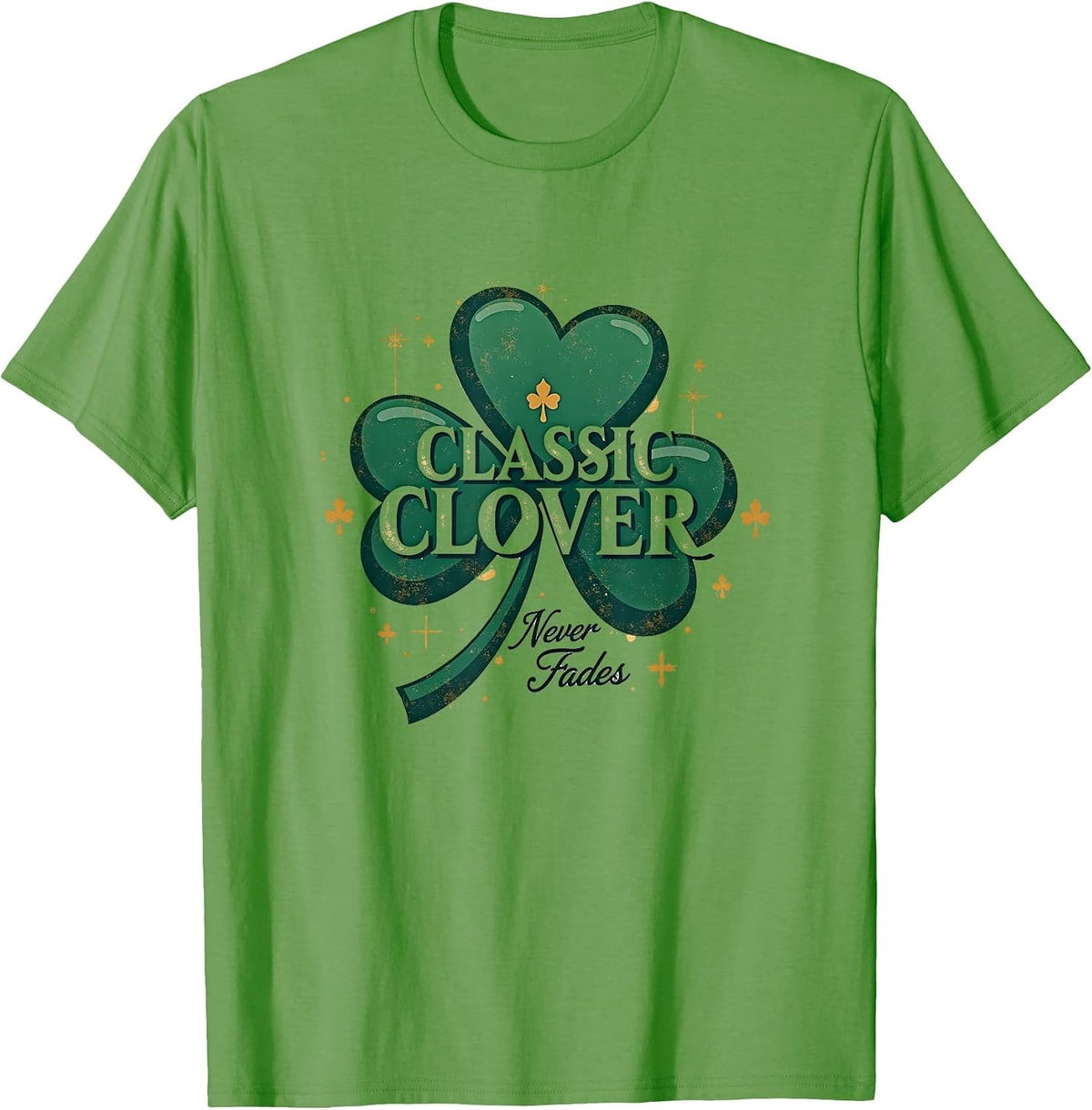 Classic Clover Never Fades Vintage Shamrock T-Shirt - Grass Green