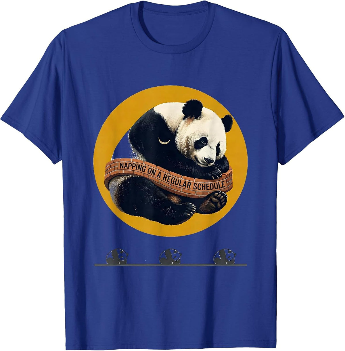 Men's Napping On A Regular Schedule Funny Panda Sleepwear Humor T-Shirt - Royal Blue
