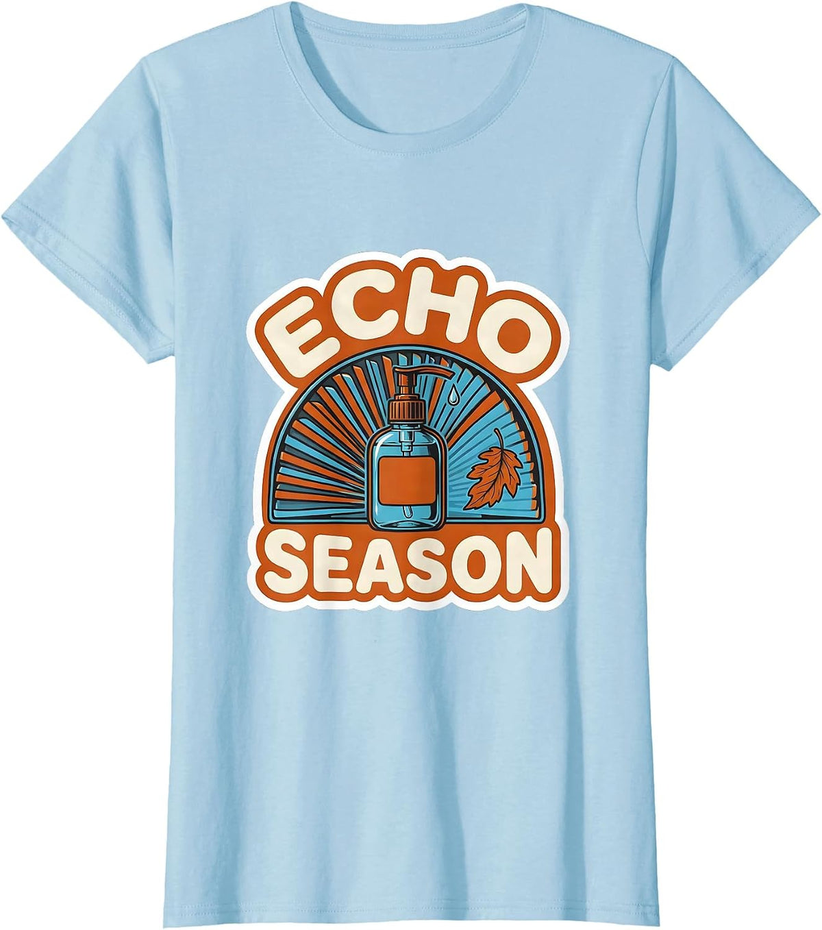 Echo Season Sticker Style Sonographer Halloween Workplace T-Shirt - Baby Blue