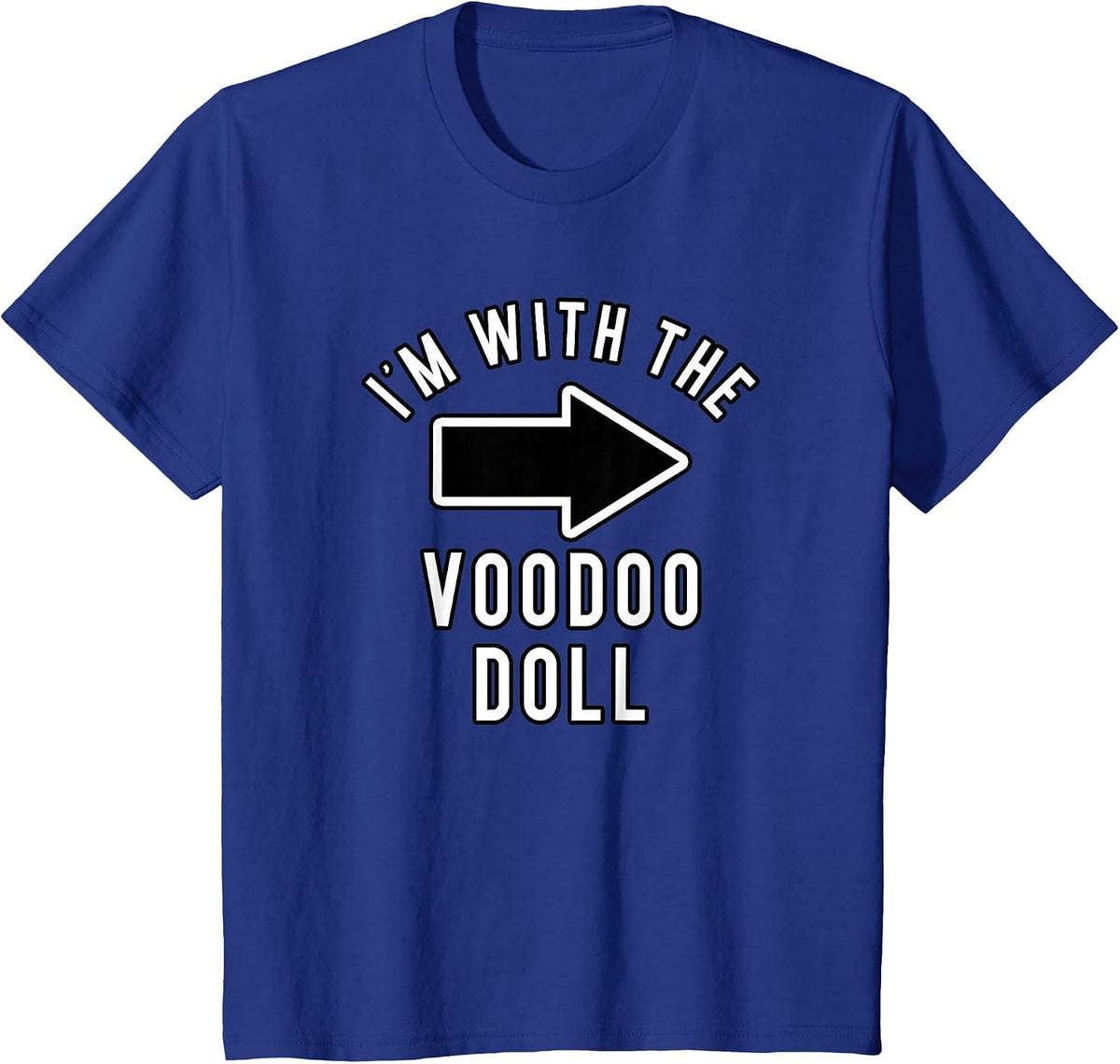Couples Halloween Costume Shirts I'm with The Voodoo Doll T-Shirt - Royal Blue