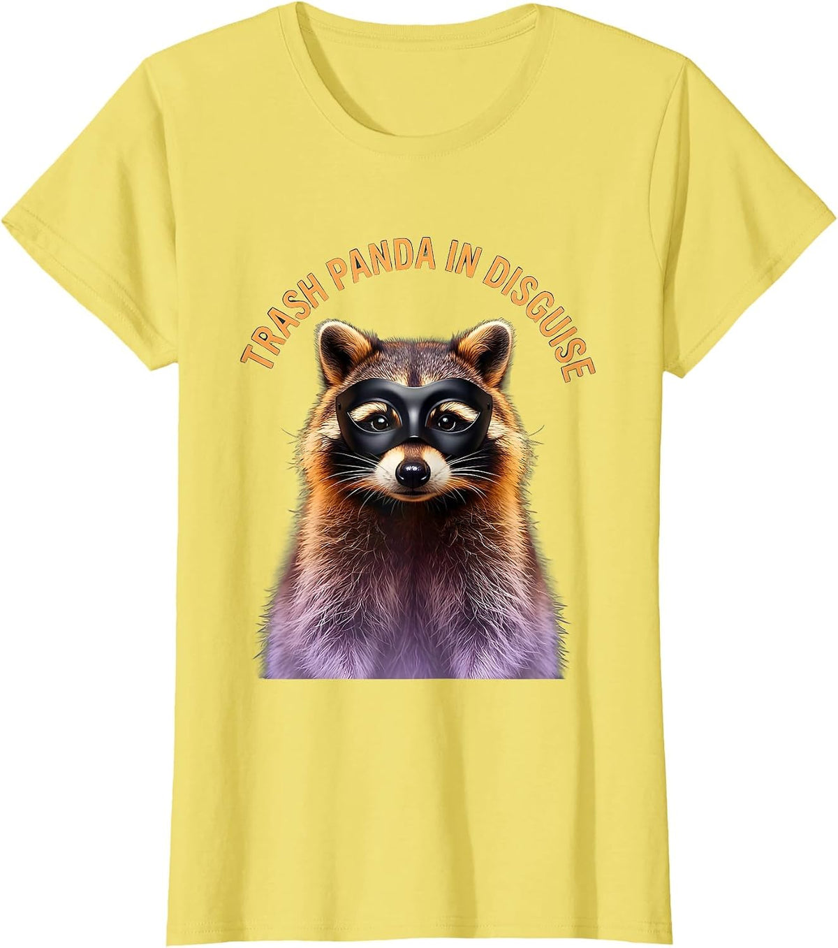 Trash Panda In Disguise Funny Raccoon Design T-Shirt - Lemon Yellow