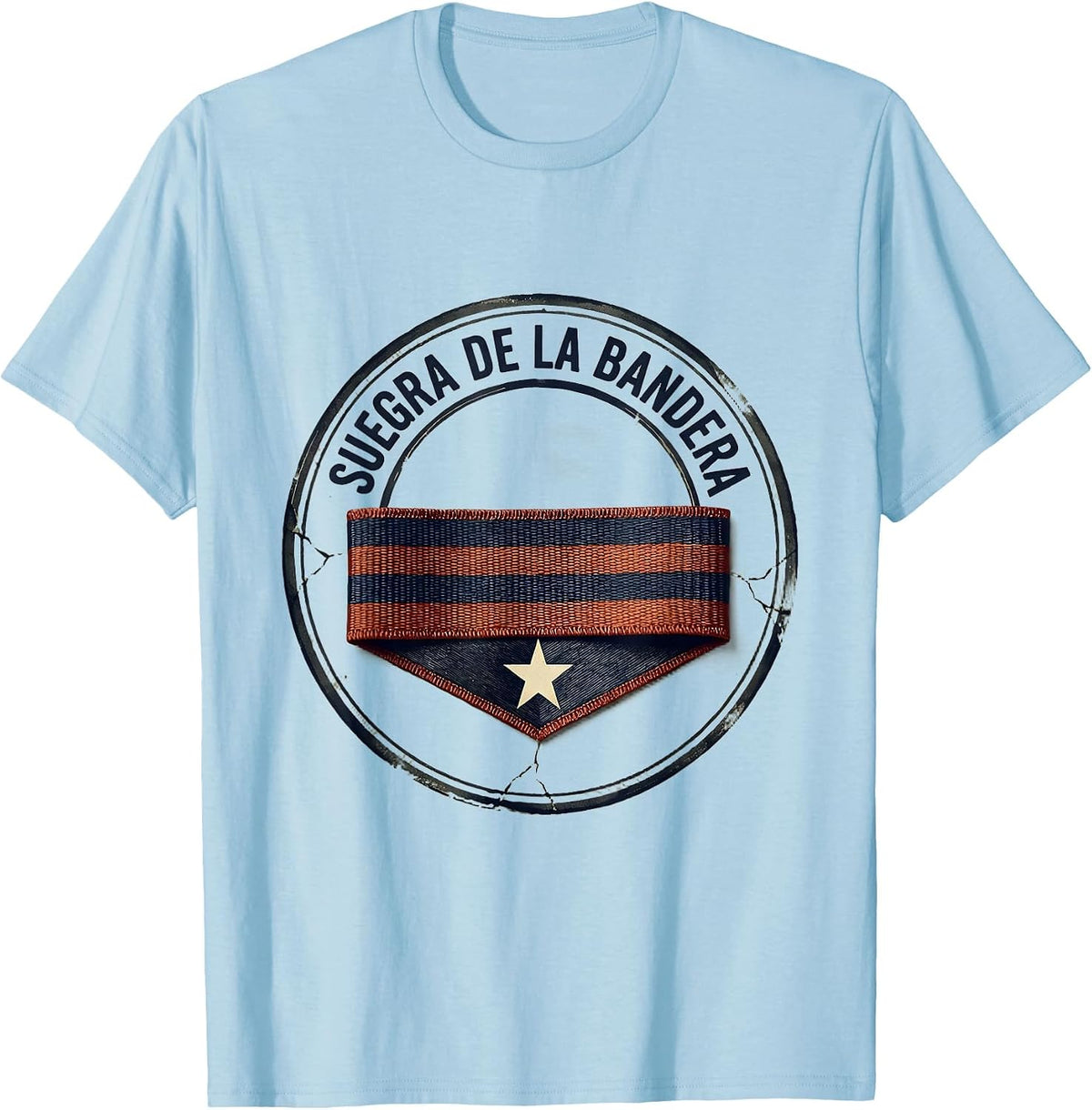 Men's Suegra De La Bandera Vintage Cuban Family Role Humor T-Shirt - Baby Blue
