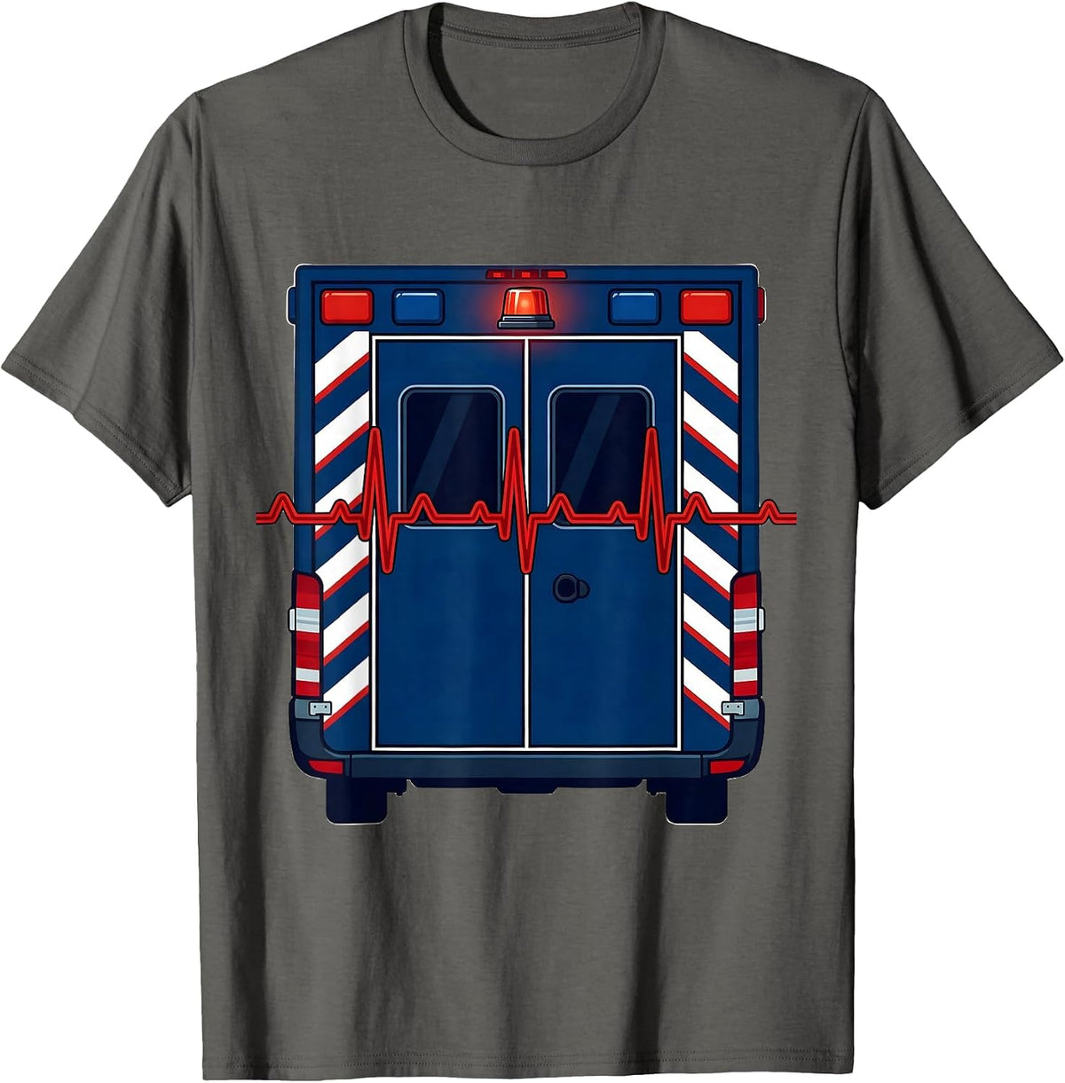 Ambulance Rear Doors Funny EMT Paramedic Gift T-Shirt - Asphalt Grey