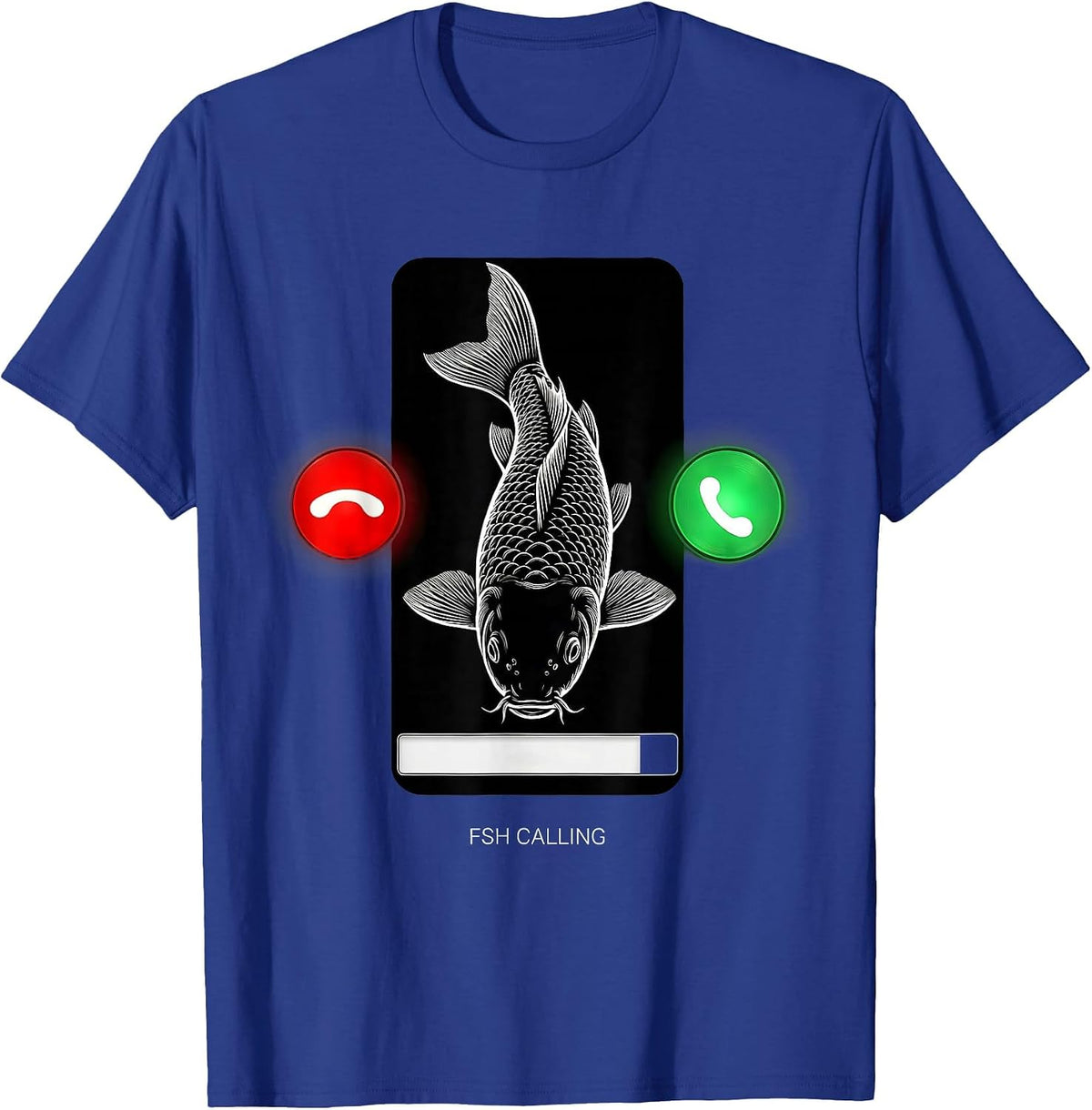 Men's Fsh Calling Funny Misspelled Fish Meme Humor T-Shirt - Royal Blue