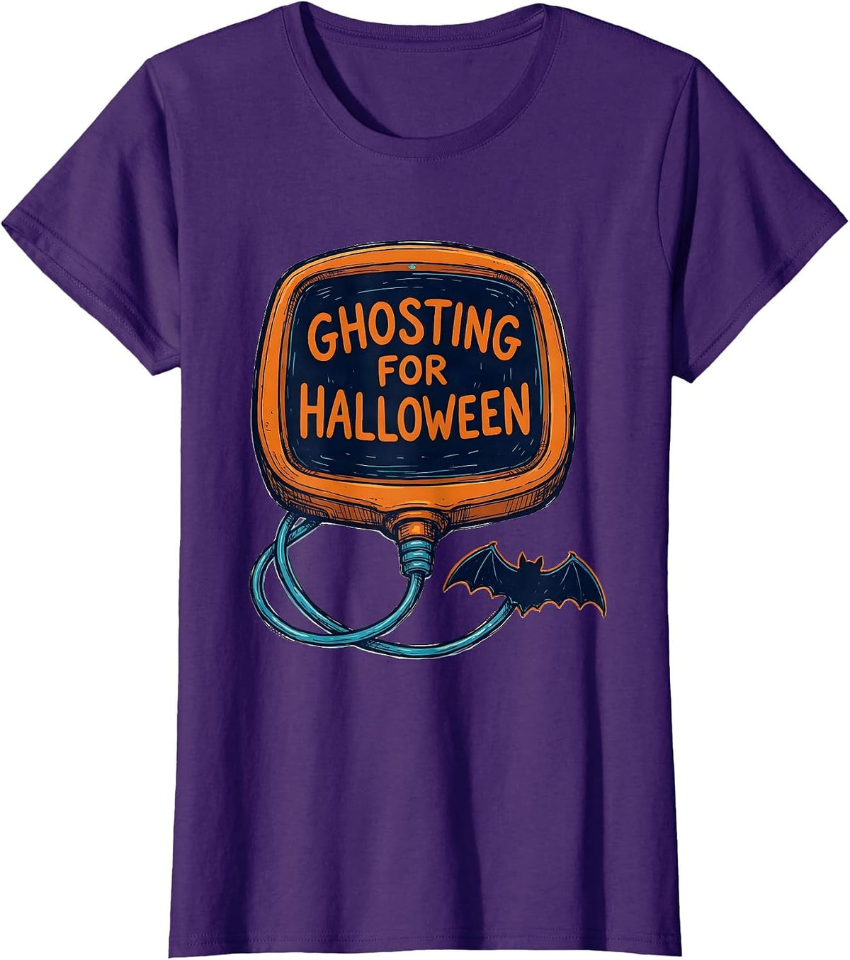 Women's Ghosting For Halloween Funny Sonographer Ultrasound Tech T-Shirt - Purple