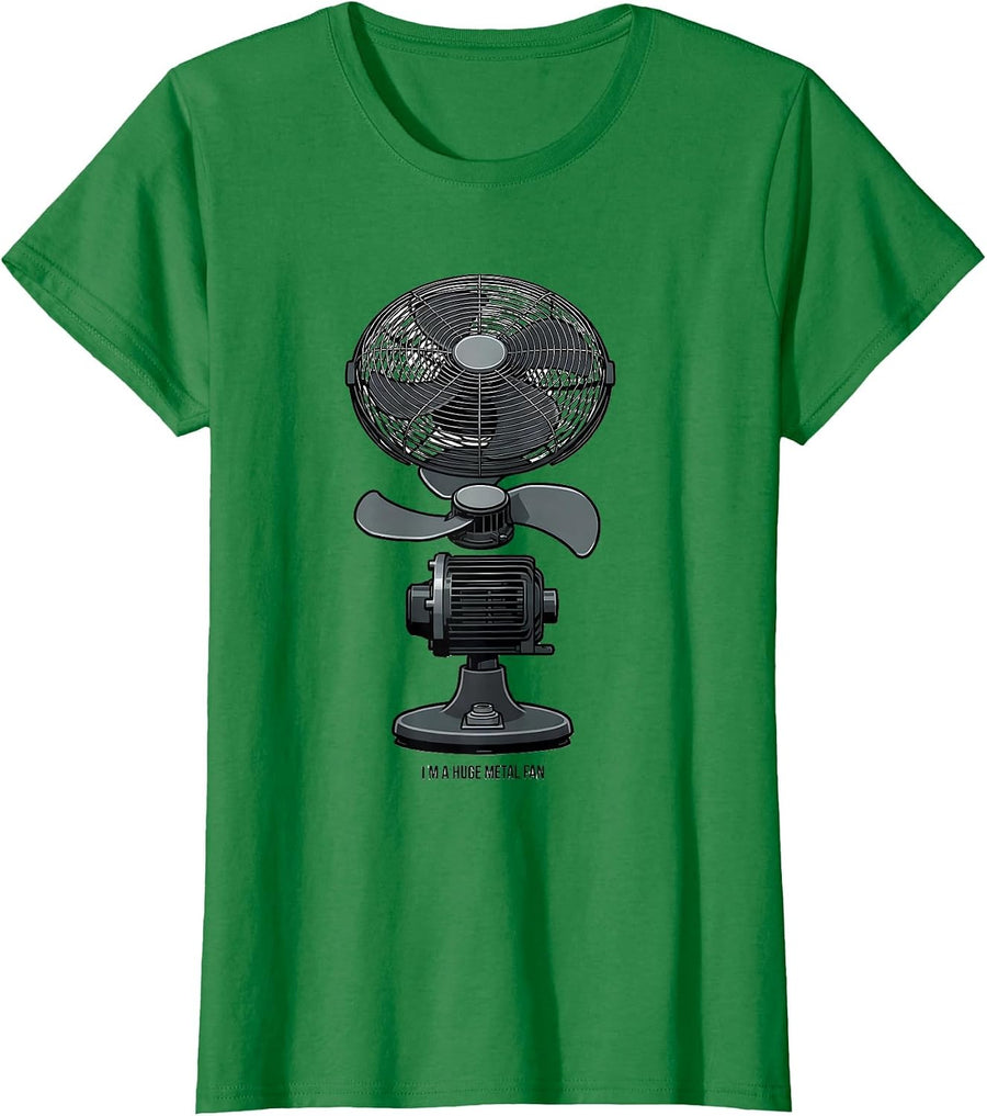 Women's I'm A Huge Metal Fan Funny Heavy Metal Fan Metalhead Humor T-Shirt - Kelly Green