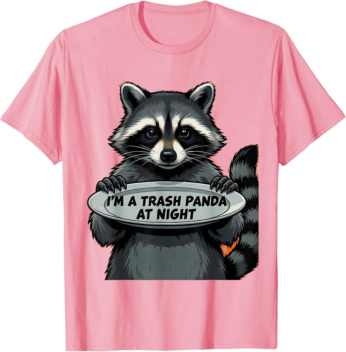 Men's I'm A Trash Panda At Night Funny Raccoon Meme Humor T-Shirt - Pink