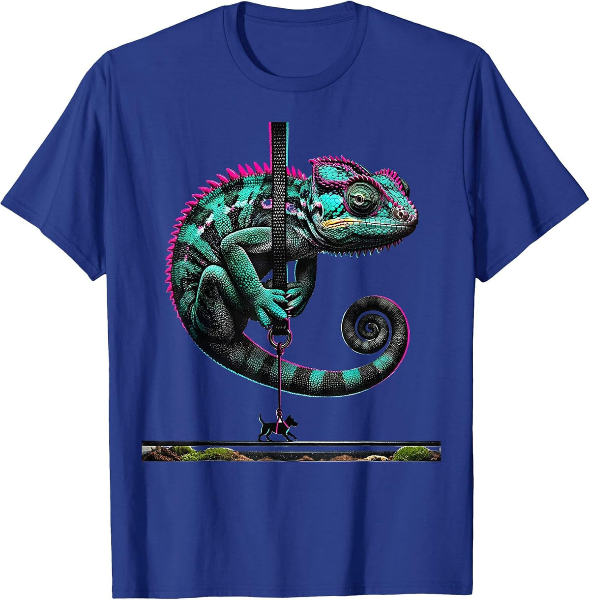 Crested Gecko Tiny Dog Leash Funny Reptile Lover Gift T-Shirt - Royal Blue