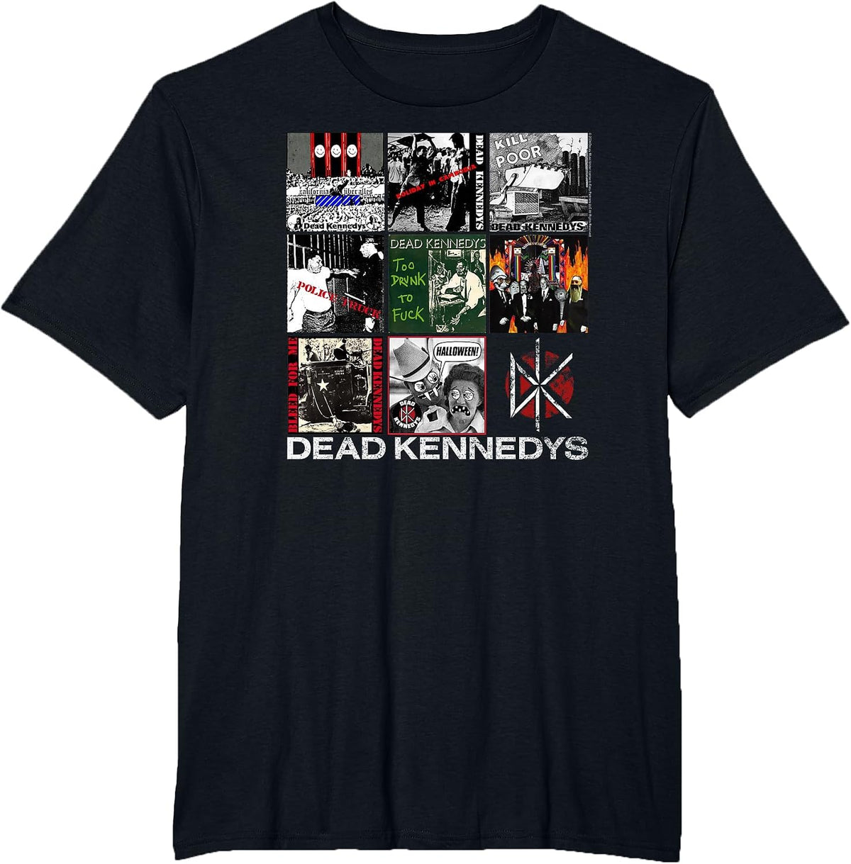 Dead Kennedys Singles Covers Vintage Punk Band T-Shirt - Black